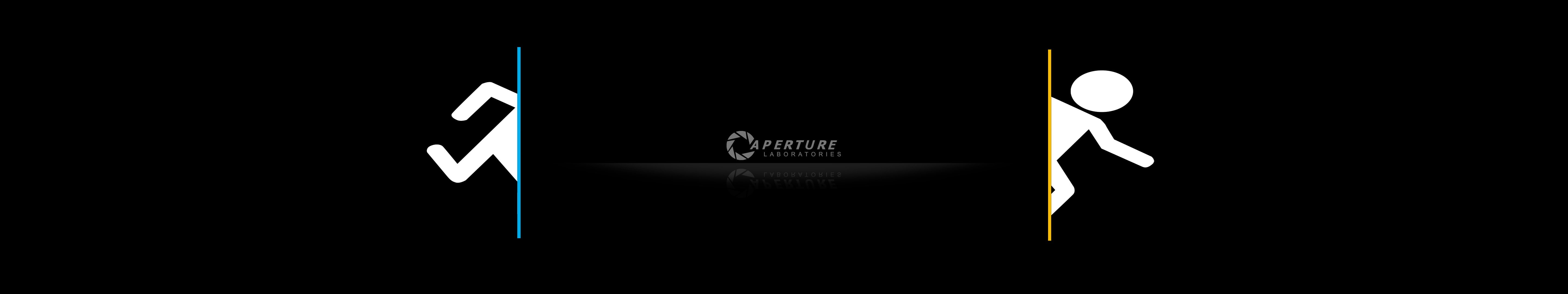5K, Triple Screen, Aperture Laboratories, Portal 2, Portal, HD Wallpaper