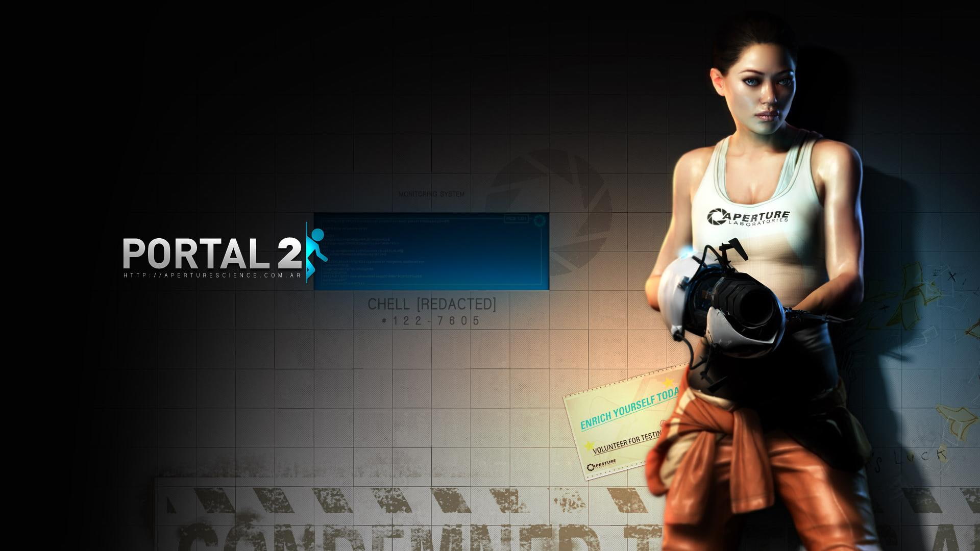 1080P, games, laboratories, aperture, portal, HD Wallpaper