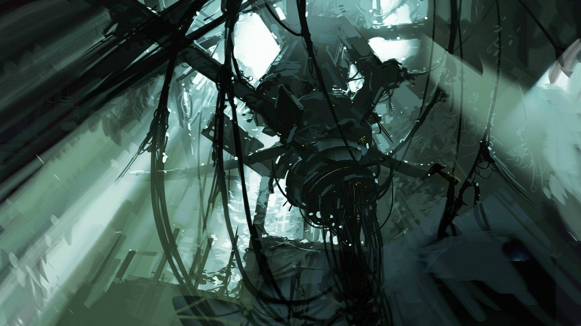 day, stage, plant part, architecture, damaged, deterioration, tree, portal 2 aperture laboratories concept art video games ruin futuristic science fiction machine, HD Wallpaper