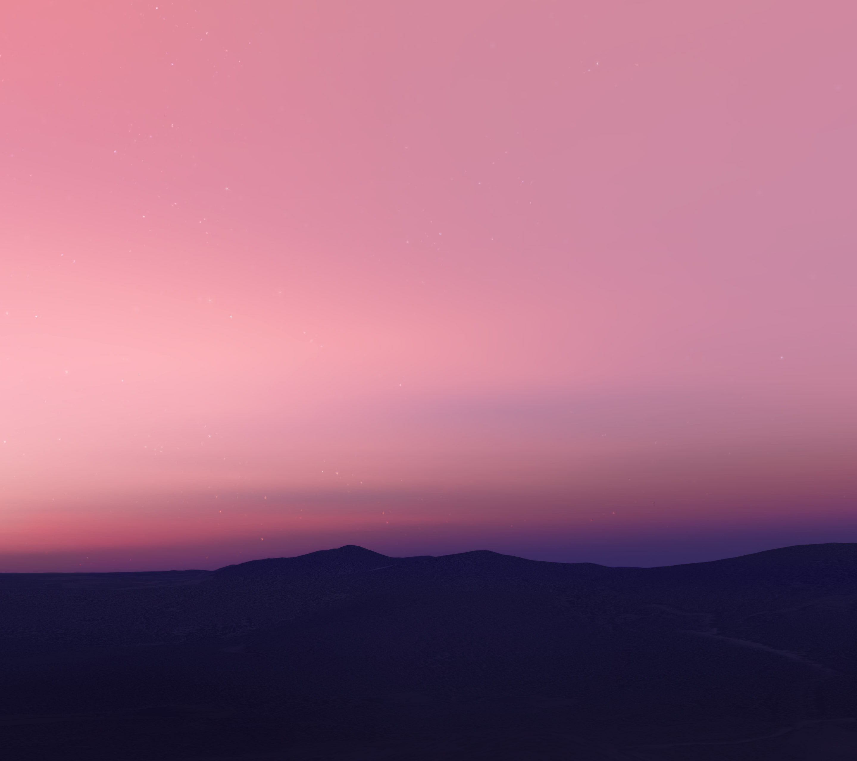idyllic, mountain, landscape, night, scenics - nature, 2K, romantic sky, hd, android oreo, silhouette, tranquil scene, beauty in nature, sunset, no people, HD Wallpaper