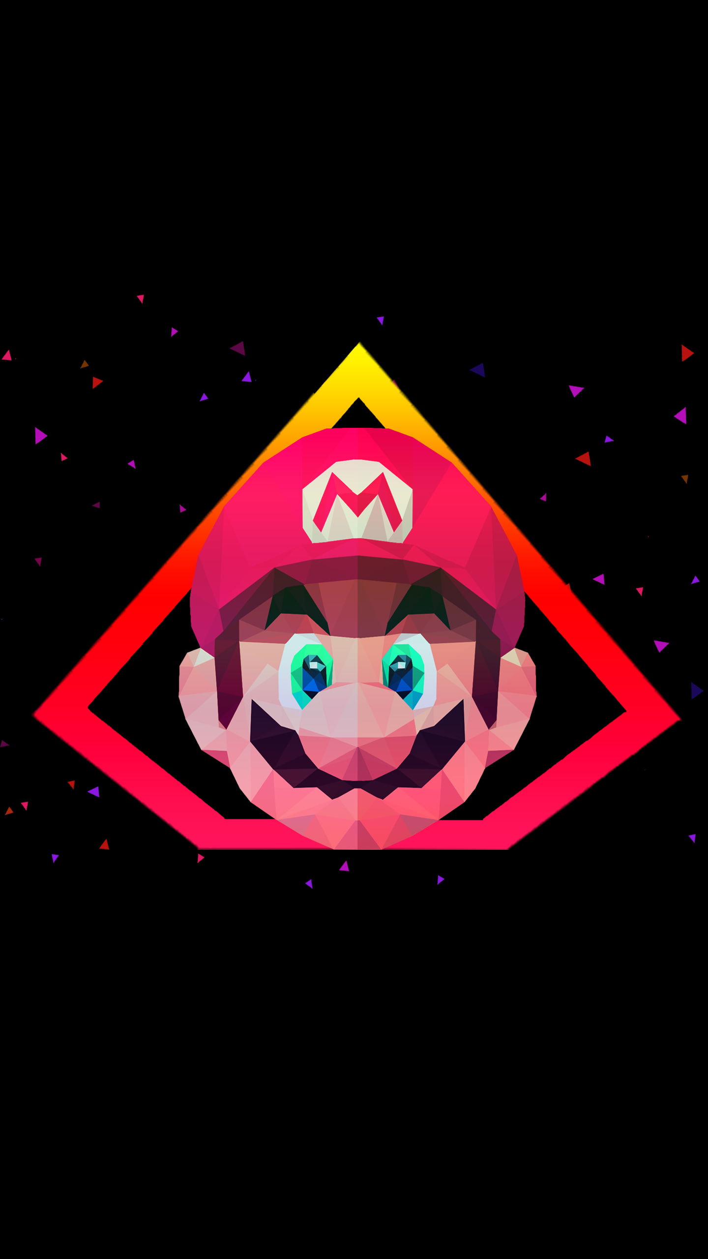 Mario, poly, Low, Super, Artwork, 2K, Phone HD Wallpaper