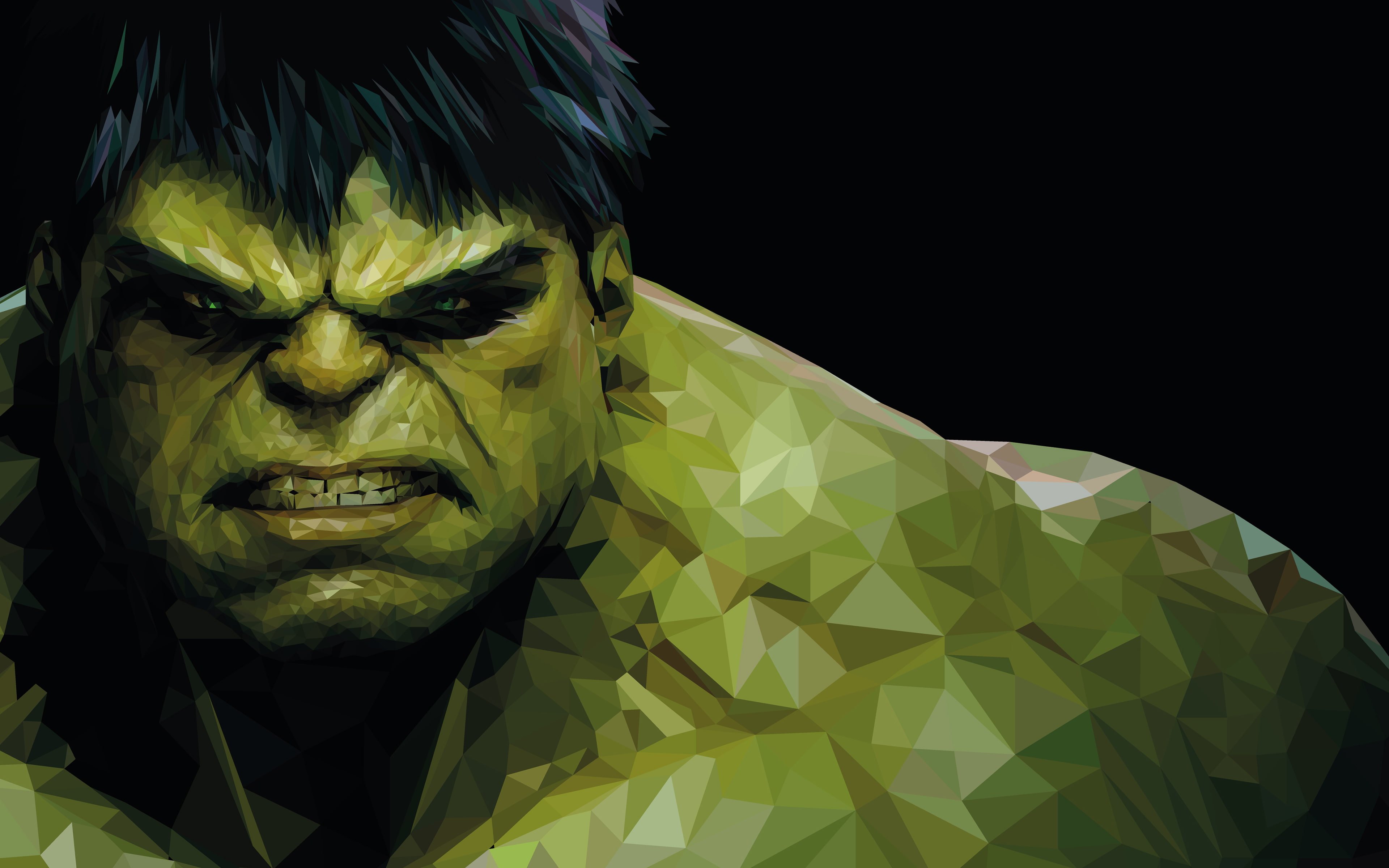 4K, Low-poly, Hulk, low, poly, HD Wallpaper