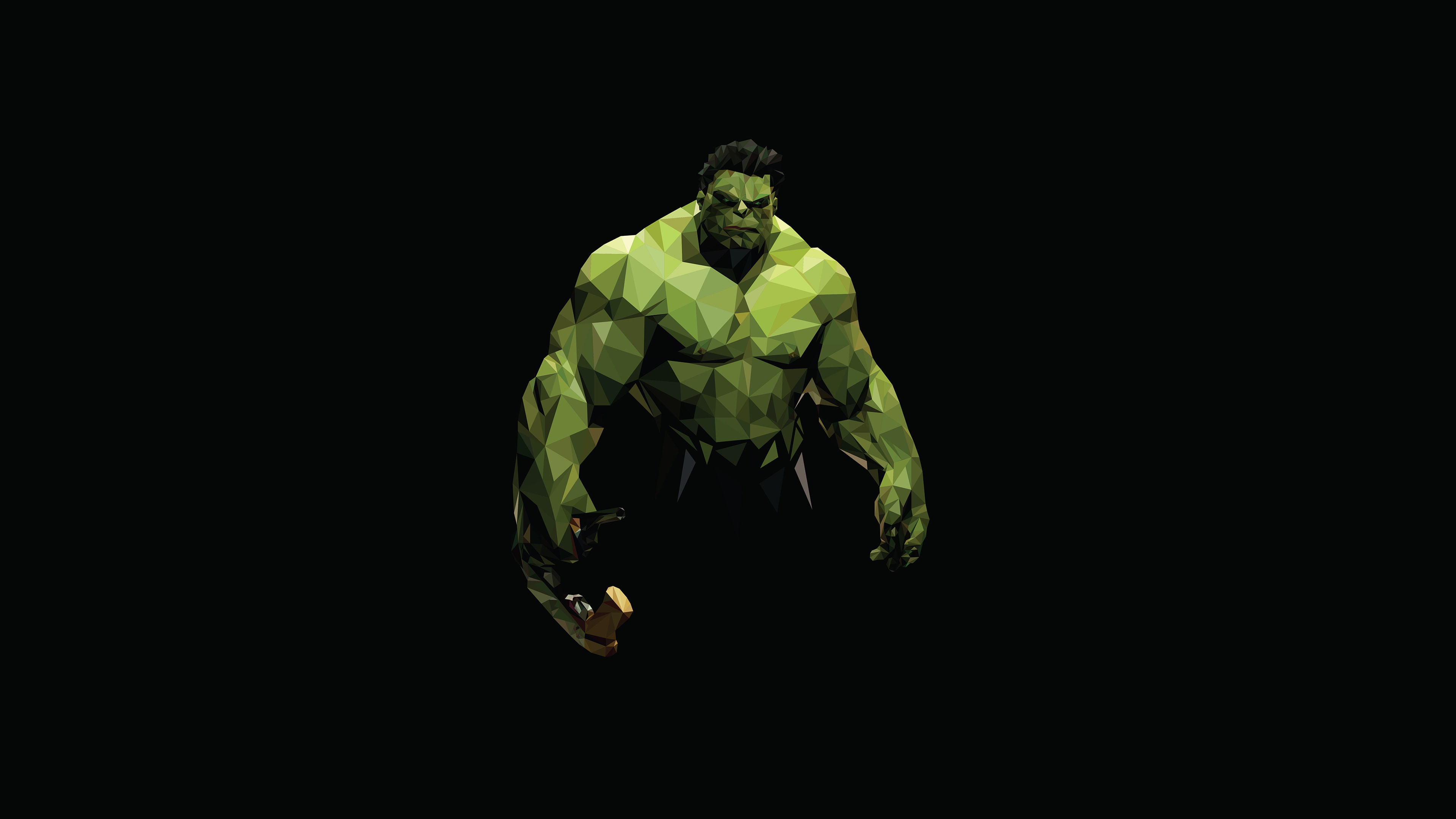 4K, low, poly, hulk, minimalistic, HD Wallpaper