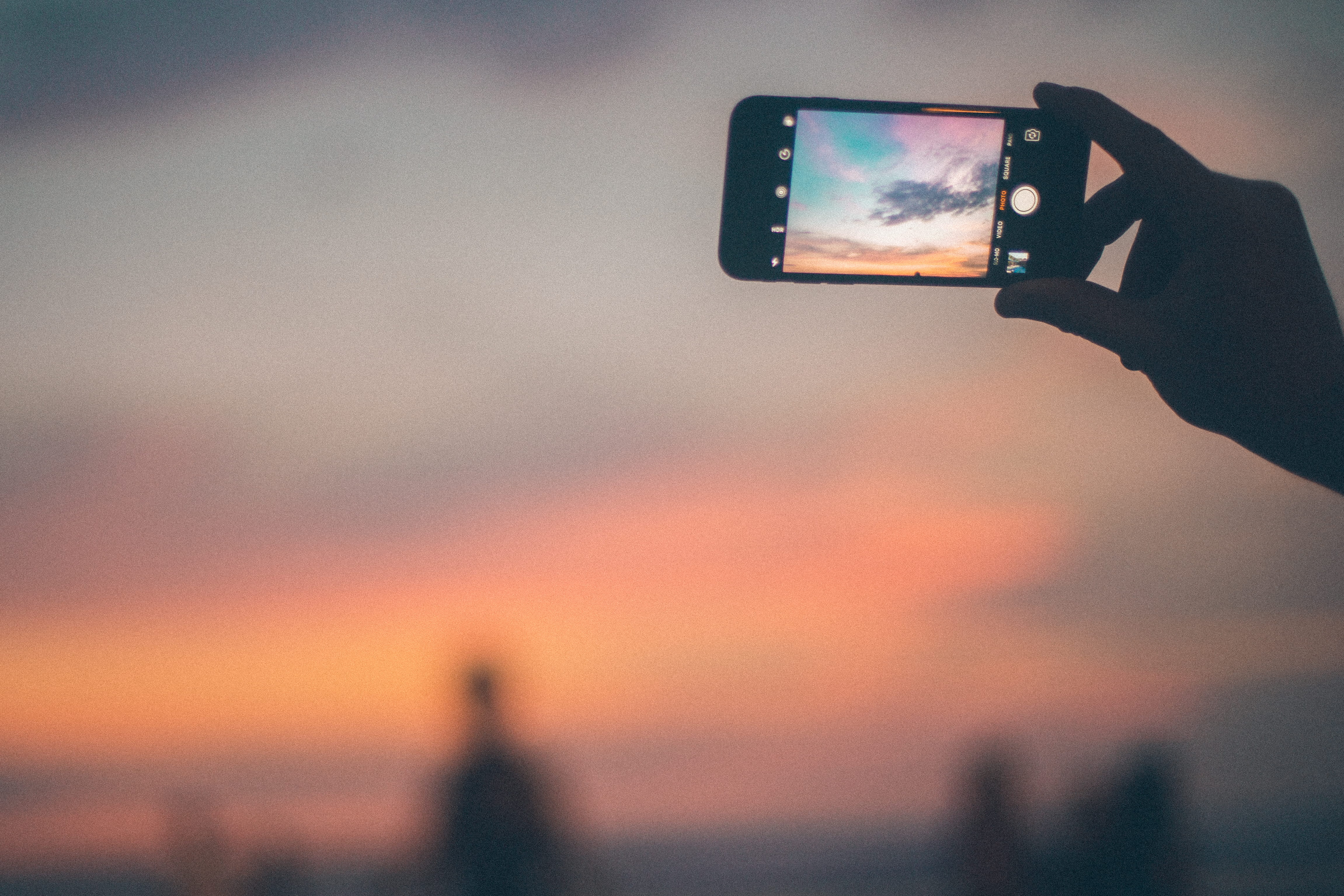 phone, photo, camera - photographic equipment, tech, communication, photo messaging, sky, outdoors, apple, natural, color, liquid-crystal display, smartphone, HD Wallpaper