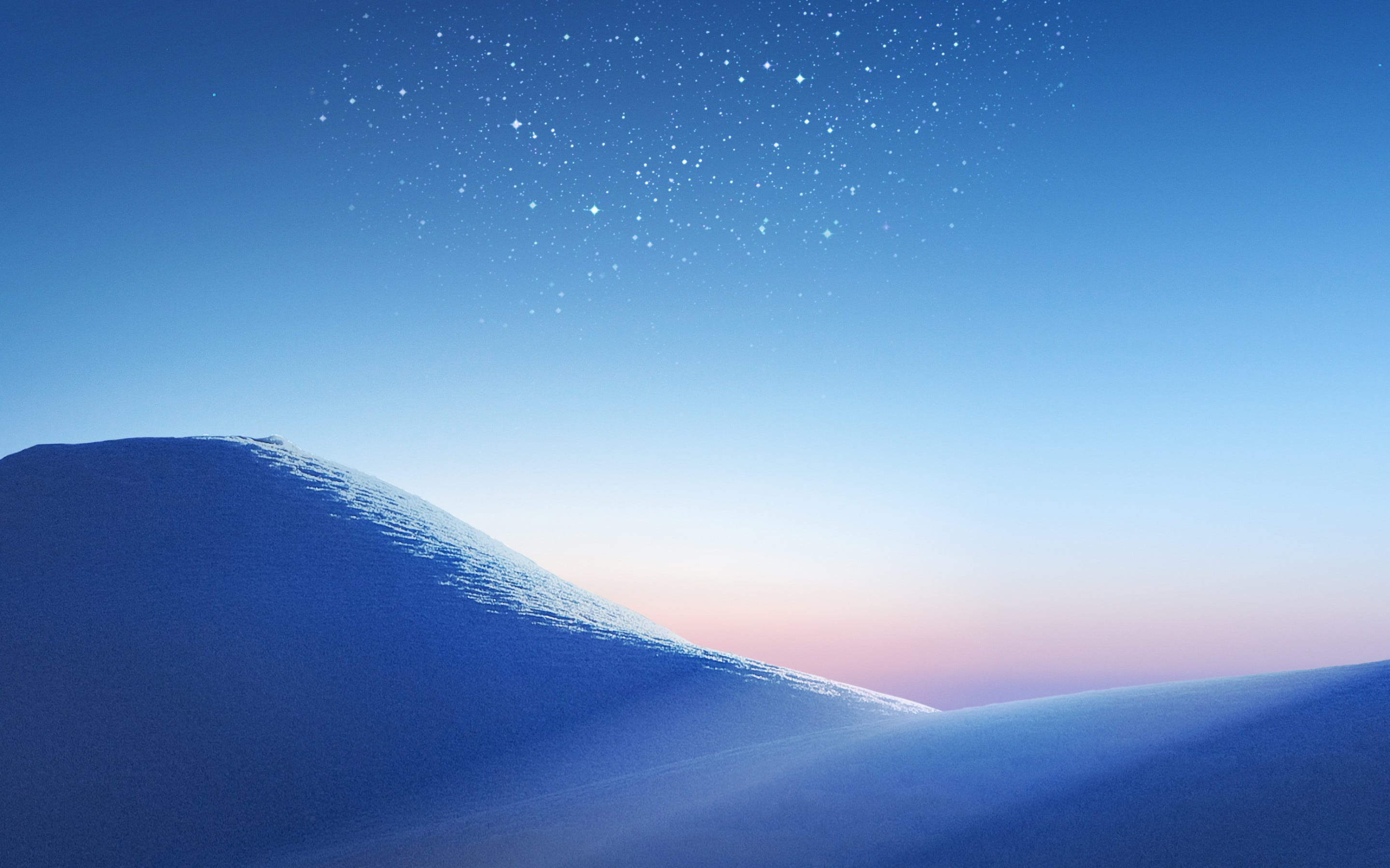 tranquility, tranquil scene, blue, no people, samsung, nature, winter, scenics - nature, 2K, outdoors, star - space, s, sky, space, clear sky, environment, HD Wallpaper