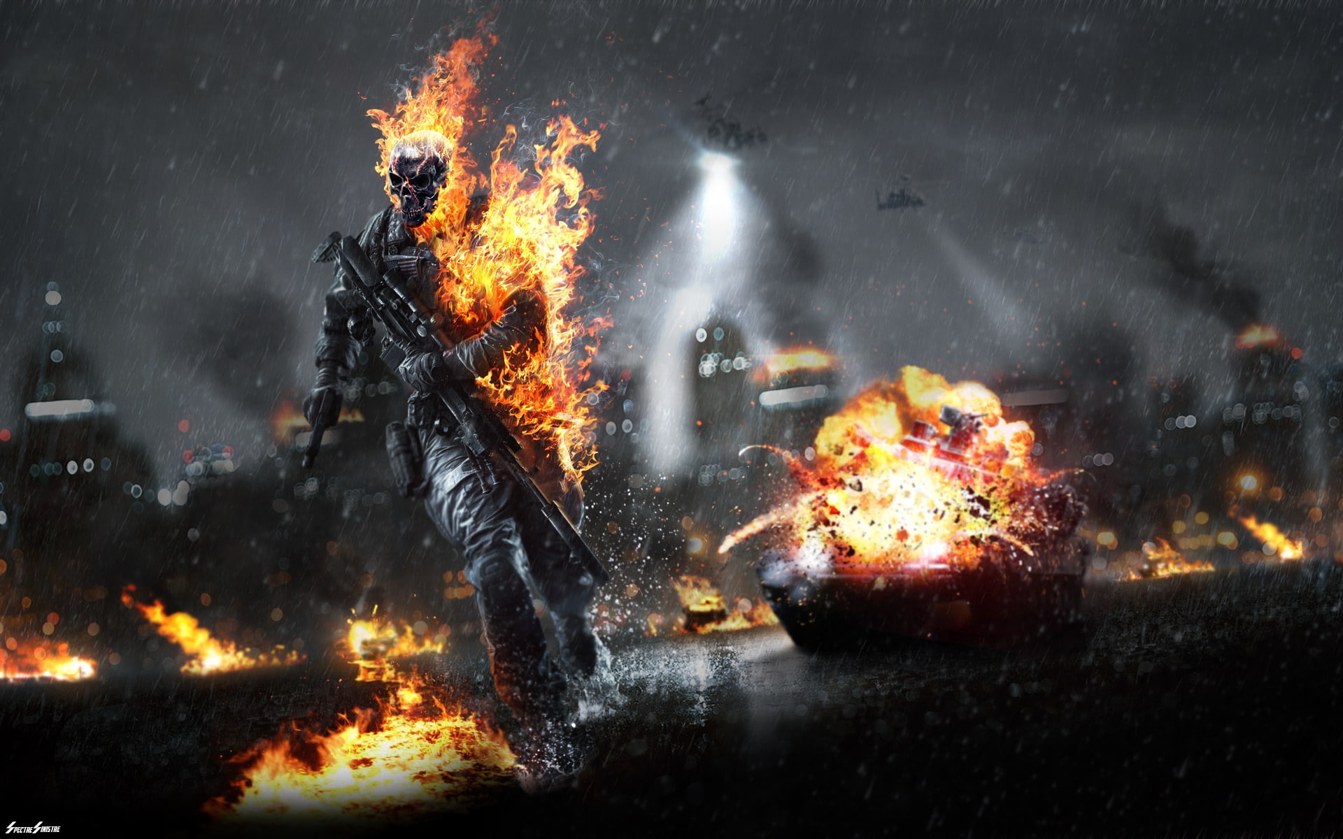 character, fire, illustration, 1080P, battlefield 4, battlefield, defection, HD Wallpaper