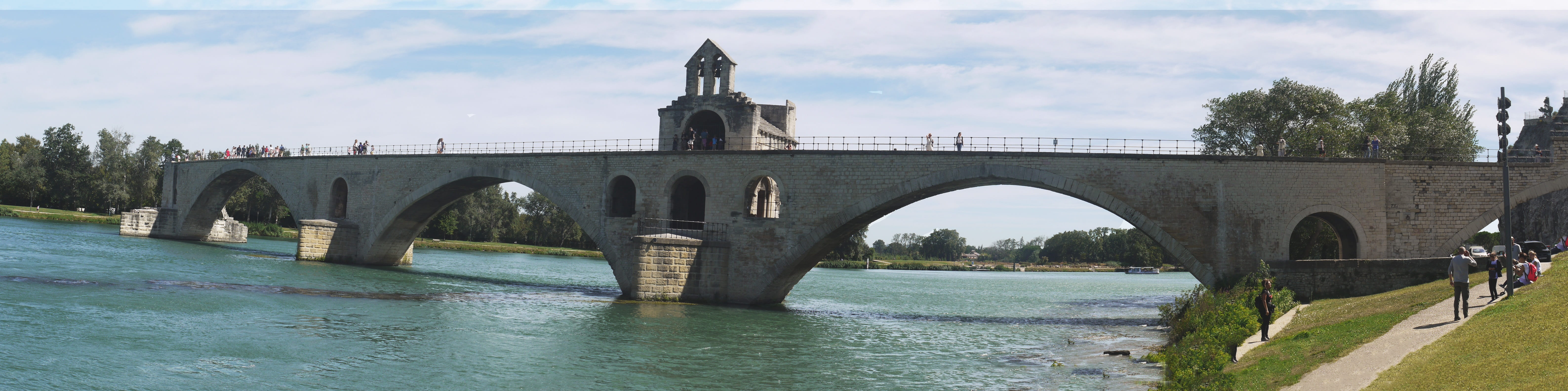 widescreen, travel, sky, historically, sur le pont davignon, 14, known, cloud - sky, vaucluse, century, landscape format, tourism, header, connection, transportation, HD Wallpaper