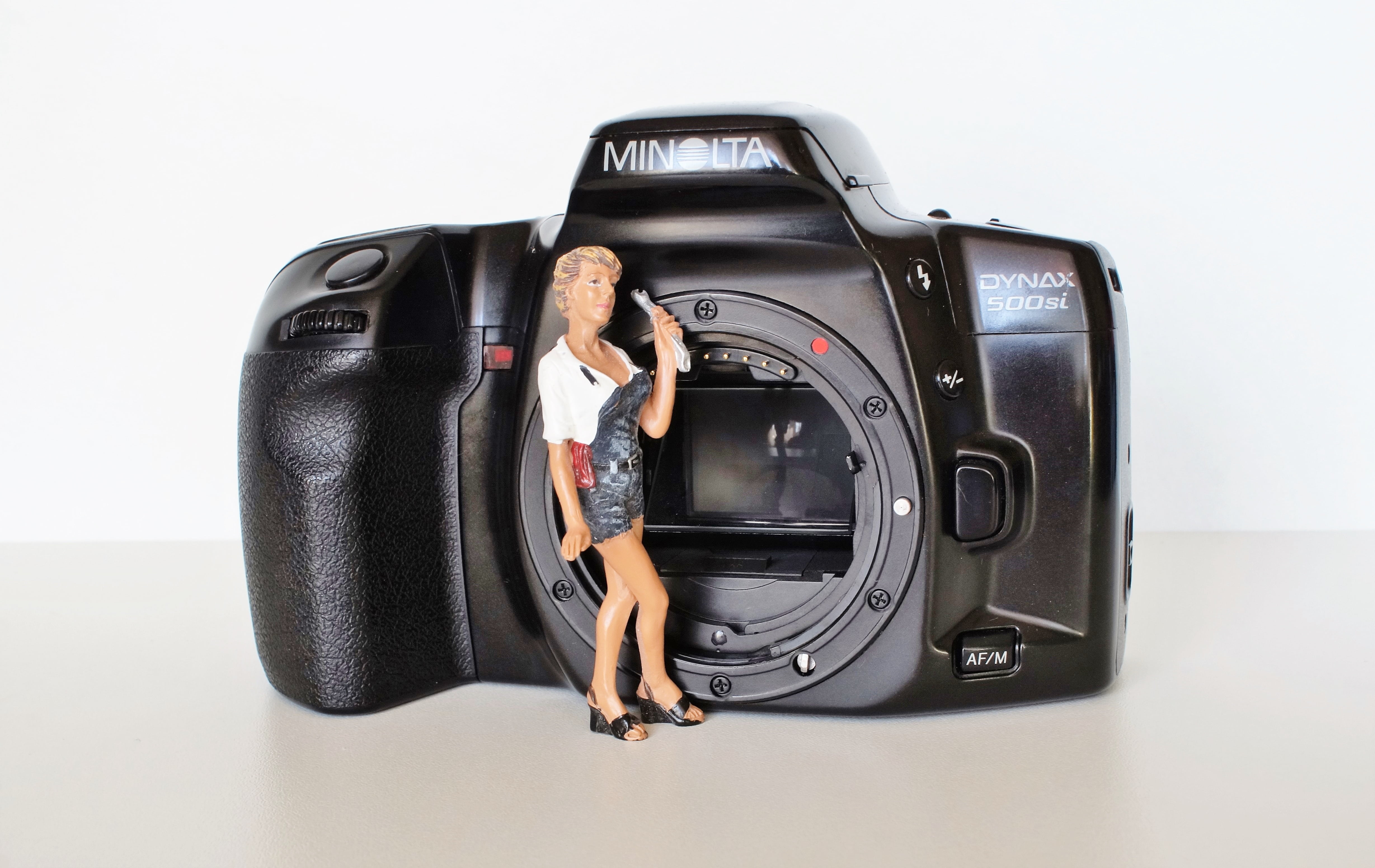 konica, young adult, old camera, motor vehicle, travel, camera, analog, mid adult, transportation, white background, defect, studio shot, minolta, setting mirror, HD Wallpaper