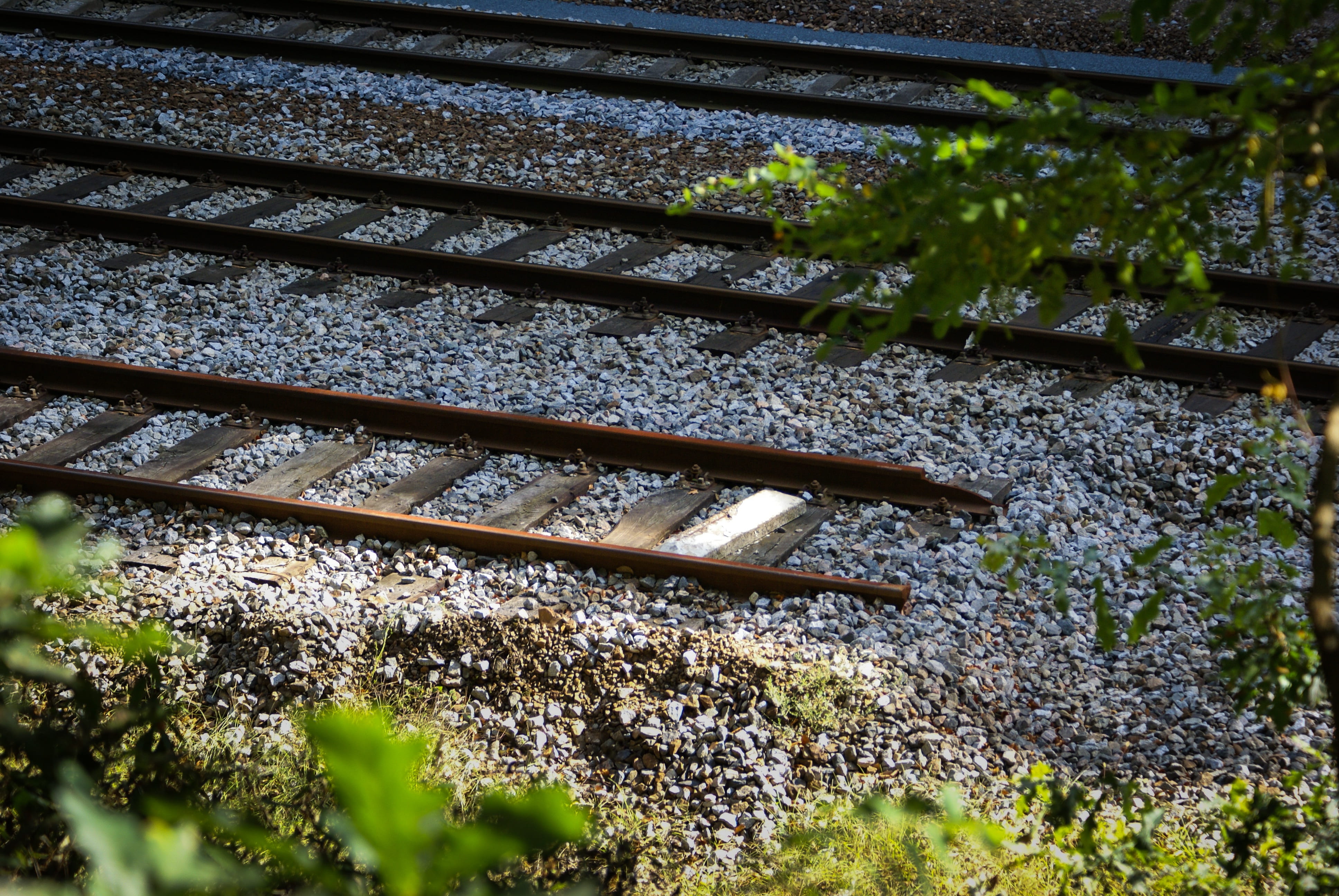 metal, high angle view, photo, sabotage, problem, lost, built structure, land, disaster, blocked, plant, blockade, rails, danger, disruption, derailing, HD Wallpaper