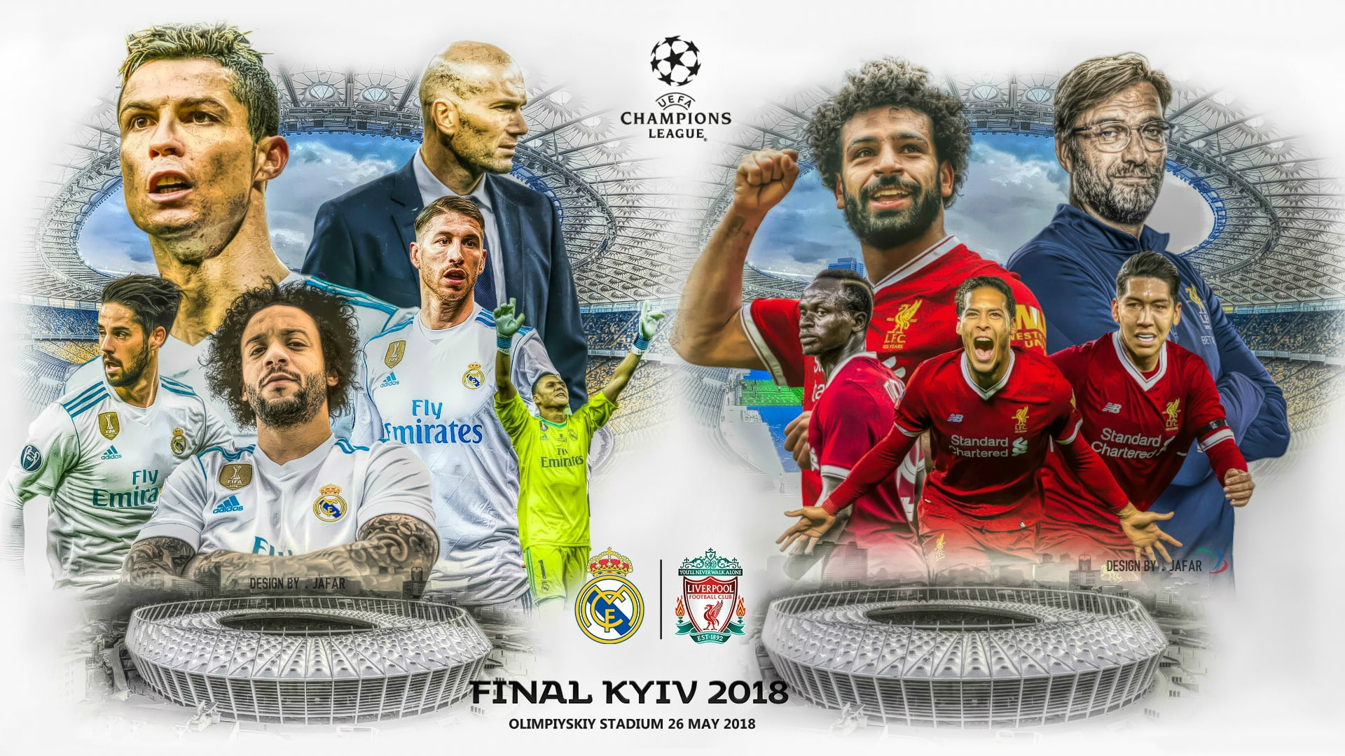 2018, 1080P, Champions League, Real Madrid, The final, football, Kiev, poster, Liverpool, HD Wallpaper
