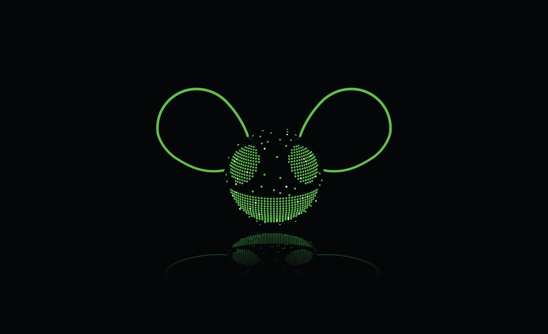 green color, dark, lighting equipment, Smily, cut out, bluetooth, no people, studio shot, still life, design, close-up, illuminated, black background, green, HD Wallpaper