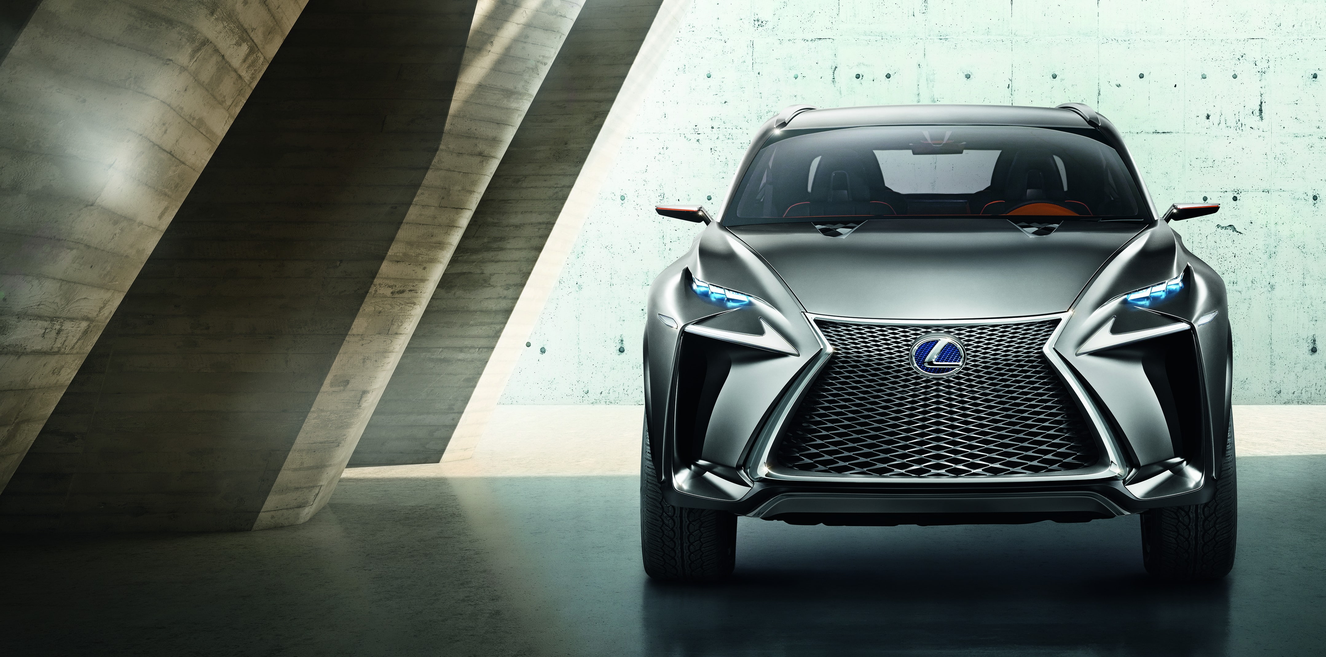 Lexus, Lexus LF-NX, 4K, concept, hybrid, crossover, front, turbo, 2015 Detroit Auto Show. NAIAS, silver, 3Q, HD Wallpaper
