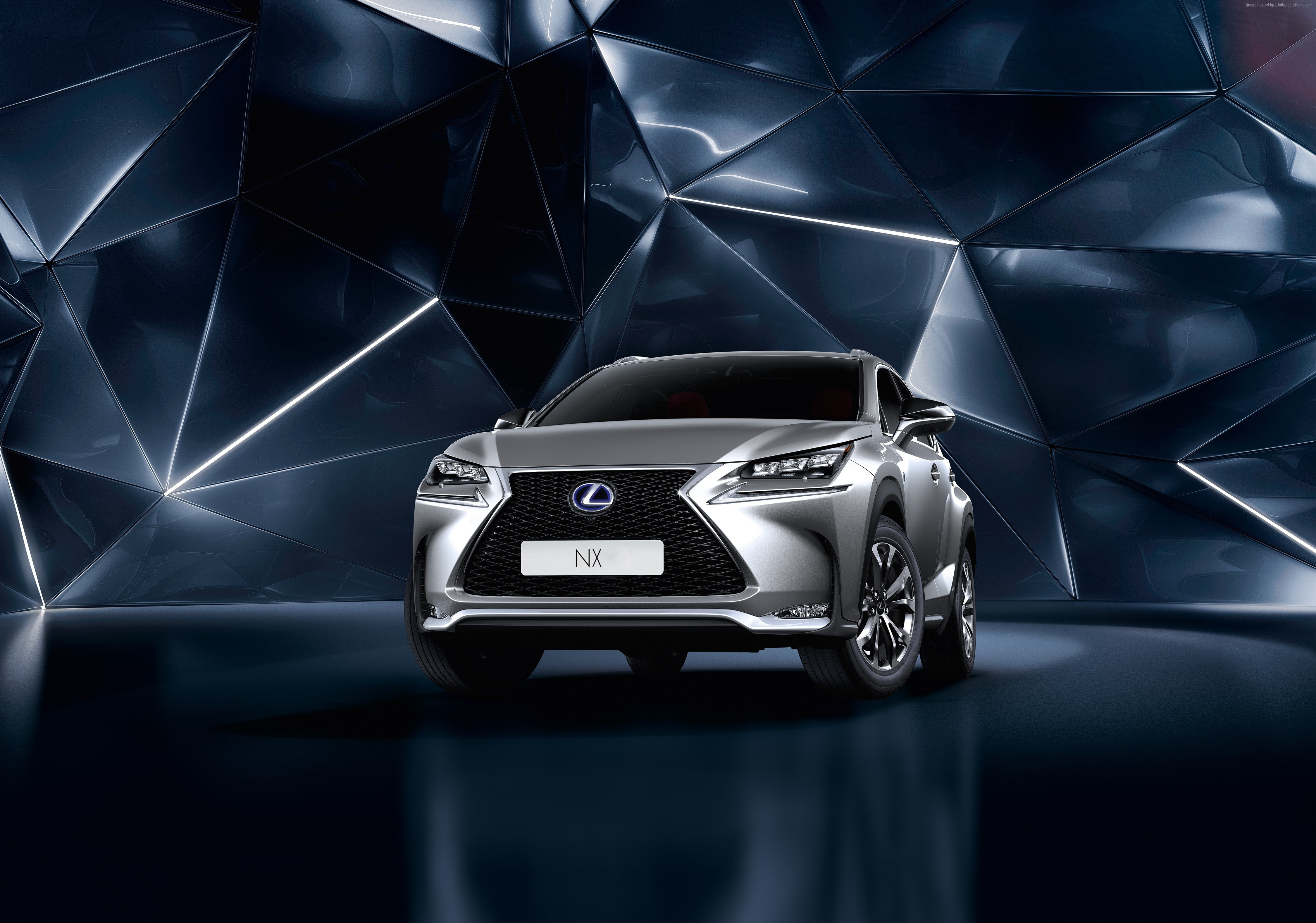 hybrid, car, crossover, retro styled, turbo, land vehicle, reflection, indoors, shiny, art and craft, studio shot, Lexus NX, buy, Lexus, technology, 3Q, HD Wallpaper