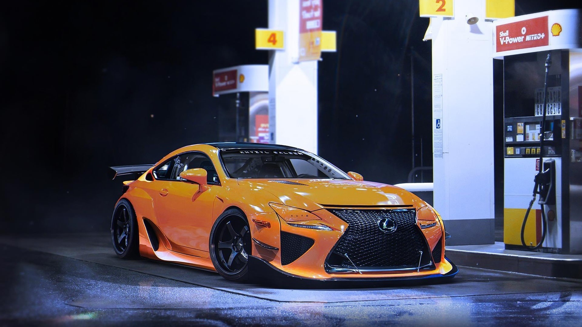 Night, Lexus, Yellow, sports, Sport, Car, 1080P, rcf, HD Wallpaper