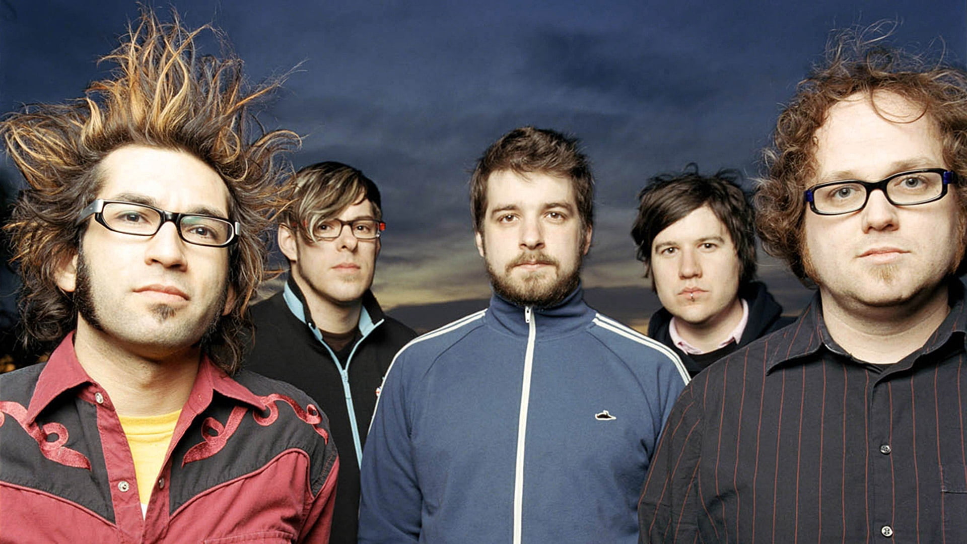s, teenager, hairstyle, glasses, friendship, group Of People, band, men, motion city soundtrack, young women, eyeglasses, adult, sky, jacket, 1080P, zip, HD Wallpaper