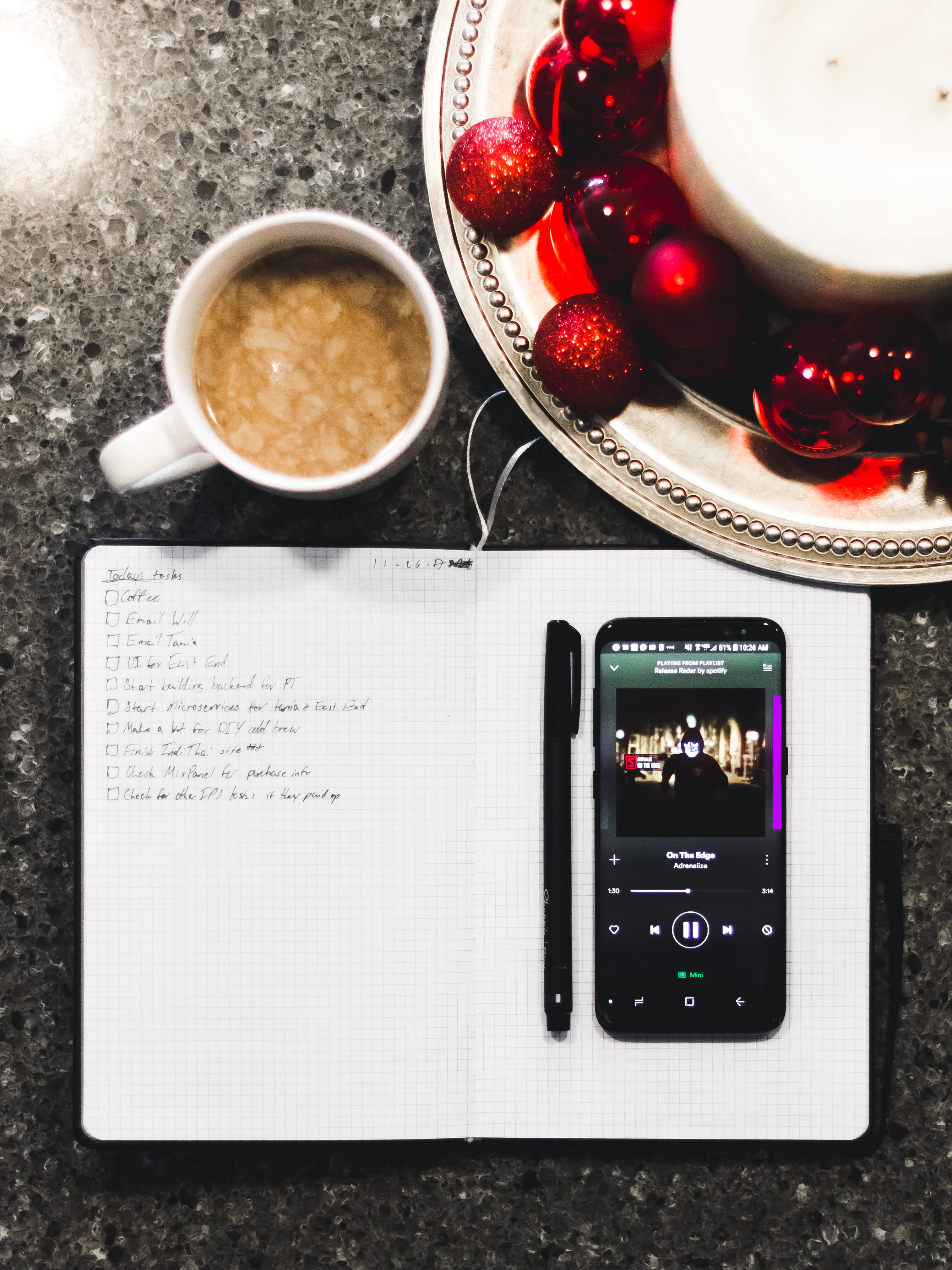 holiday, pen, wireless technology, food, text, smart phone, united states, utah, notebook, decoration, minimalism, festive, 4K, communication, directly above, Phone HD Wallpaper