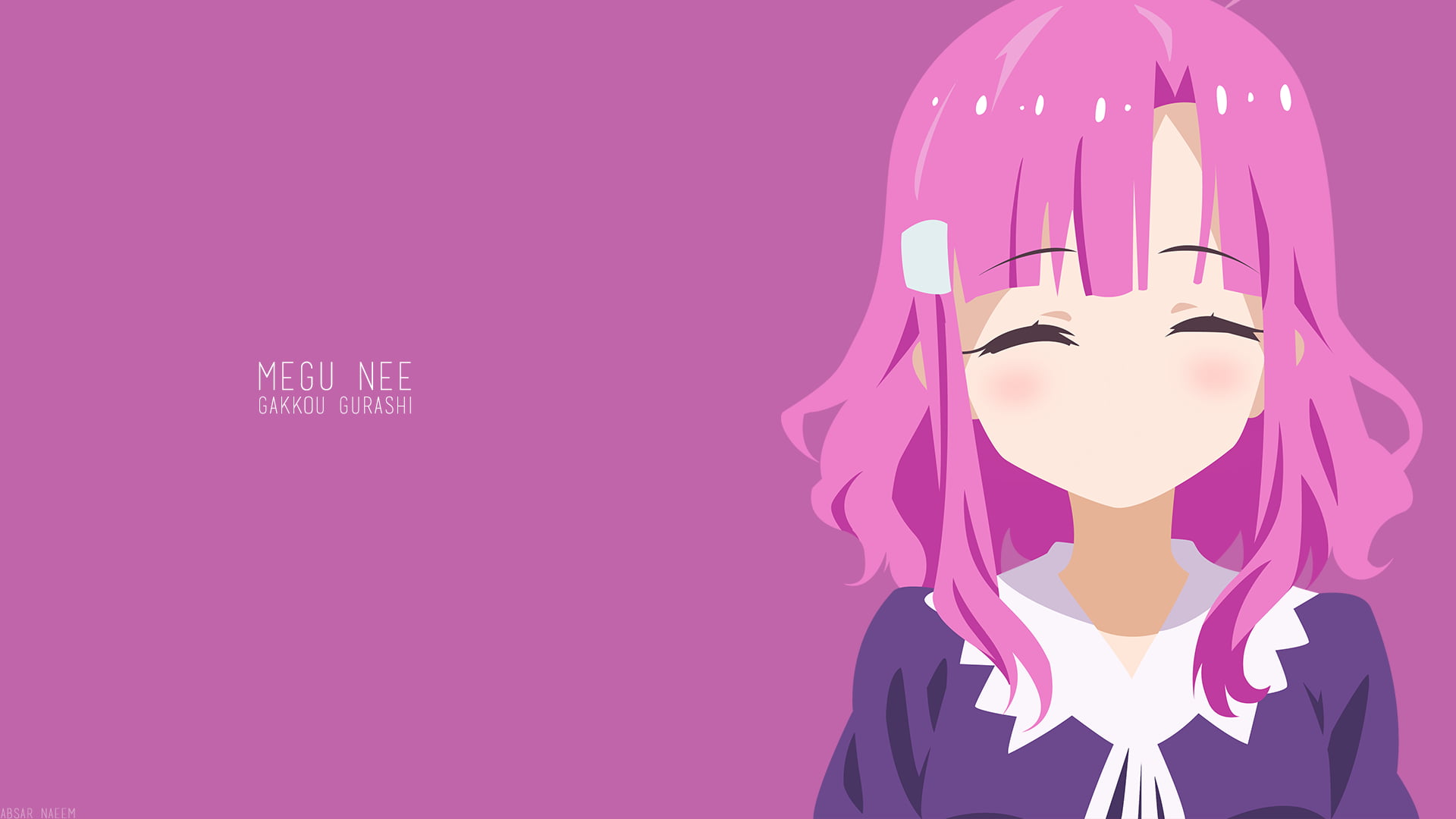 pink color, representation, people, technology, human face, human representation, anime girls, communication, 1080P, adult, Sakura Megumi, pink background, HD Wallpaper
