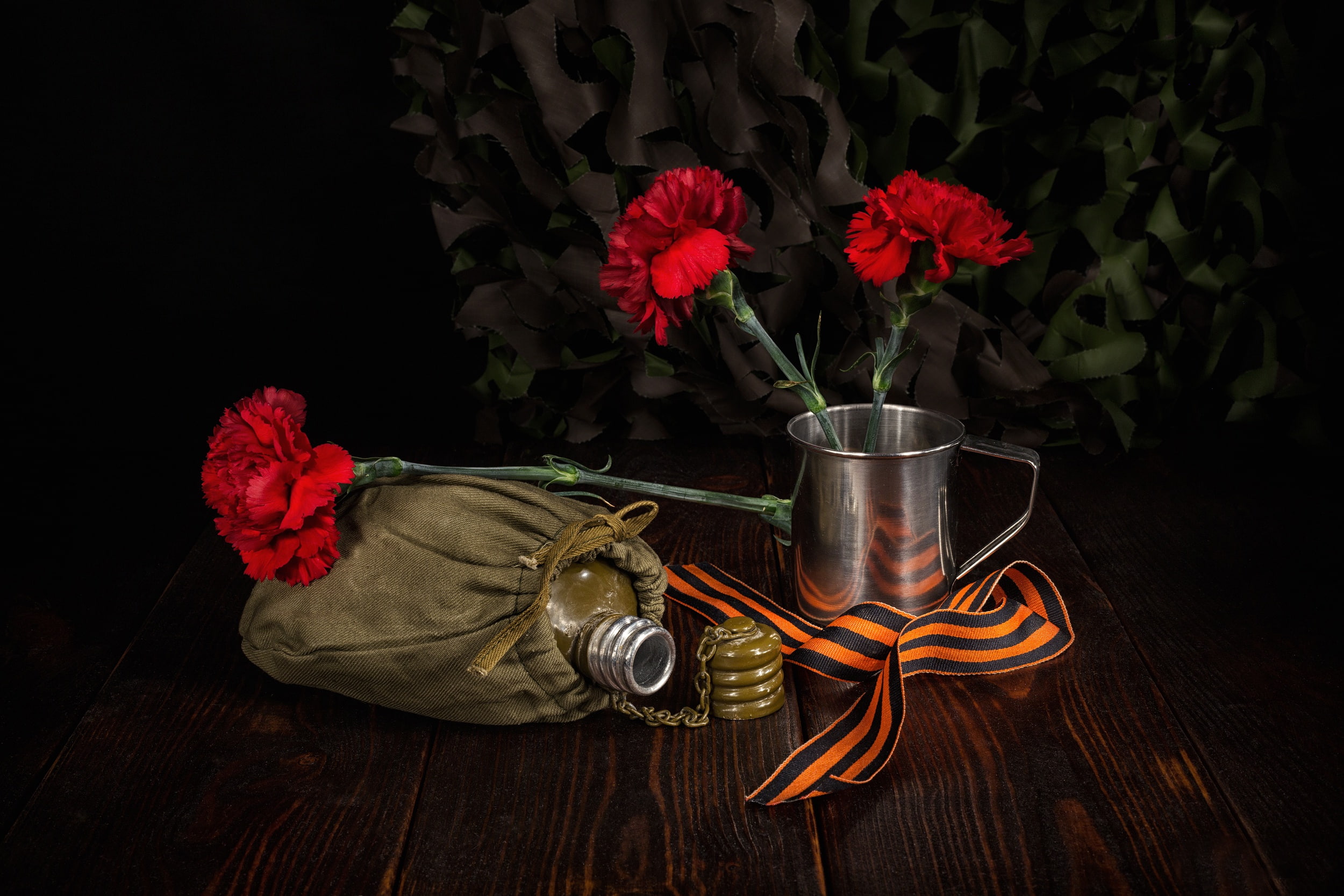 1080P, flowers, jar, Victory Day, St. George ribbon, mug, clove, May 9, HD Wallpaper