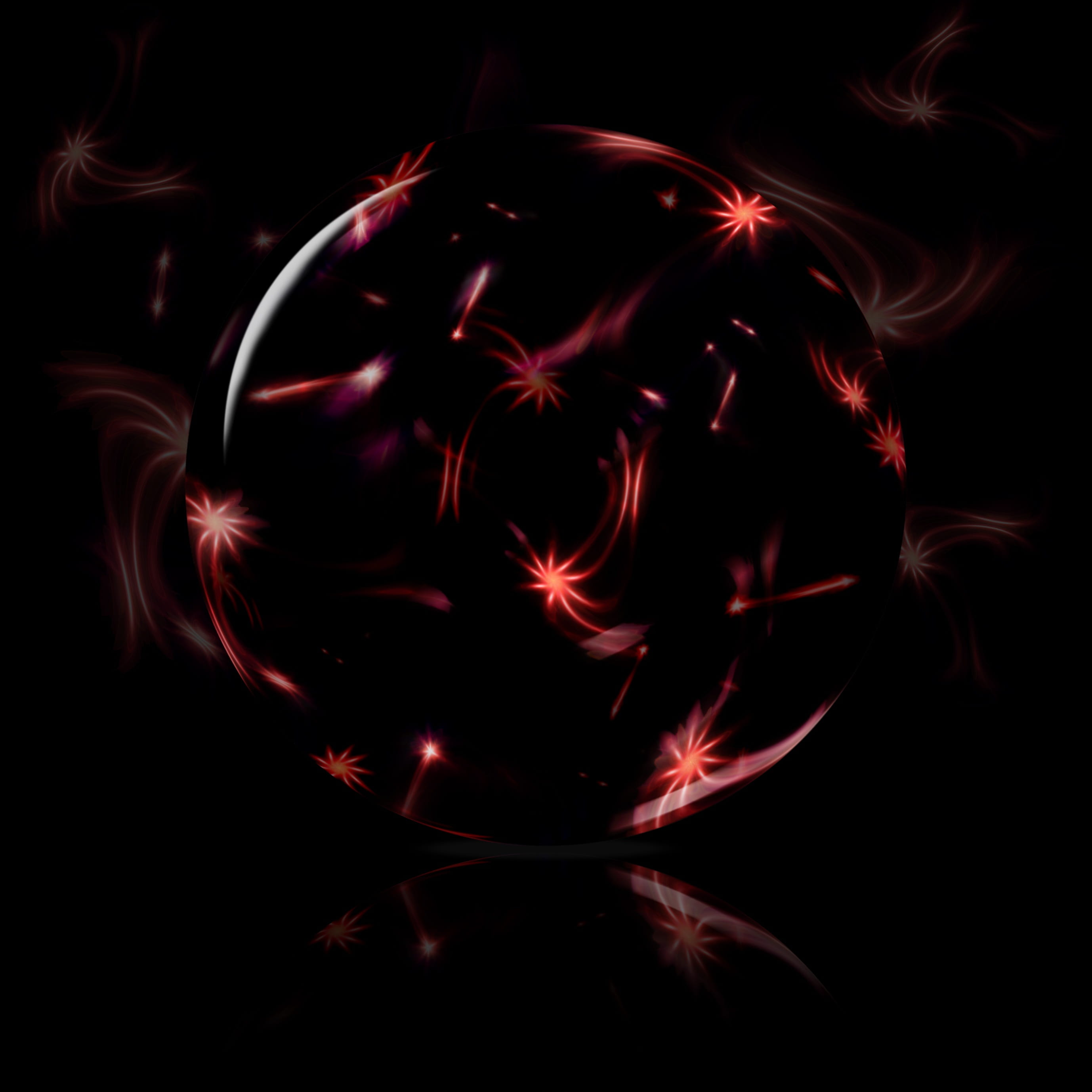 clairvoyance, ornament, red, crystal, design, heat - temperature, heart shape, burning, no people, form, prophecy, mirroring, illuminated, glass ball, black background, Phone HD Wallpaper