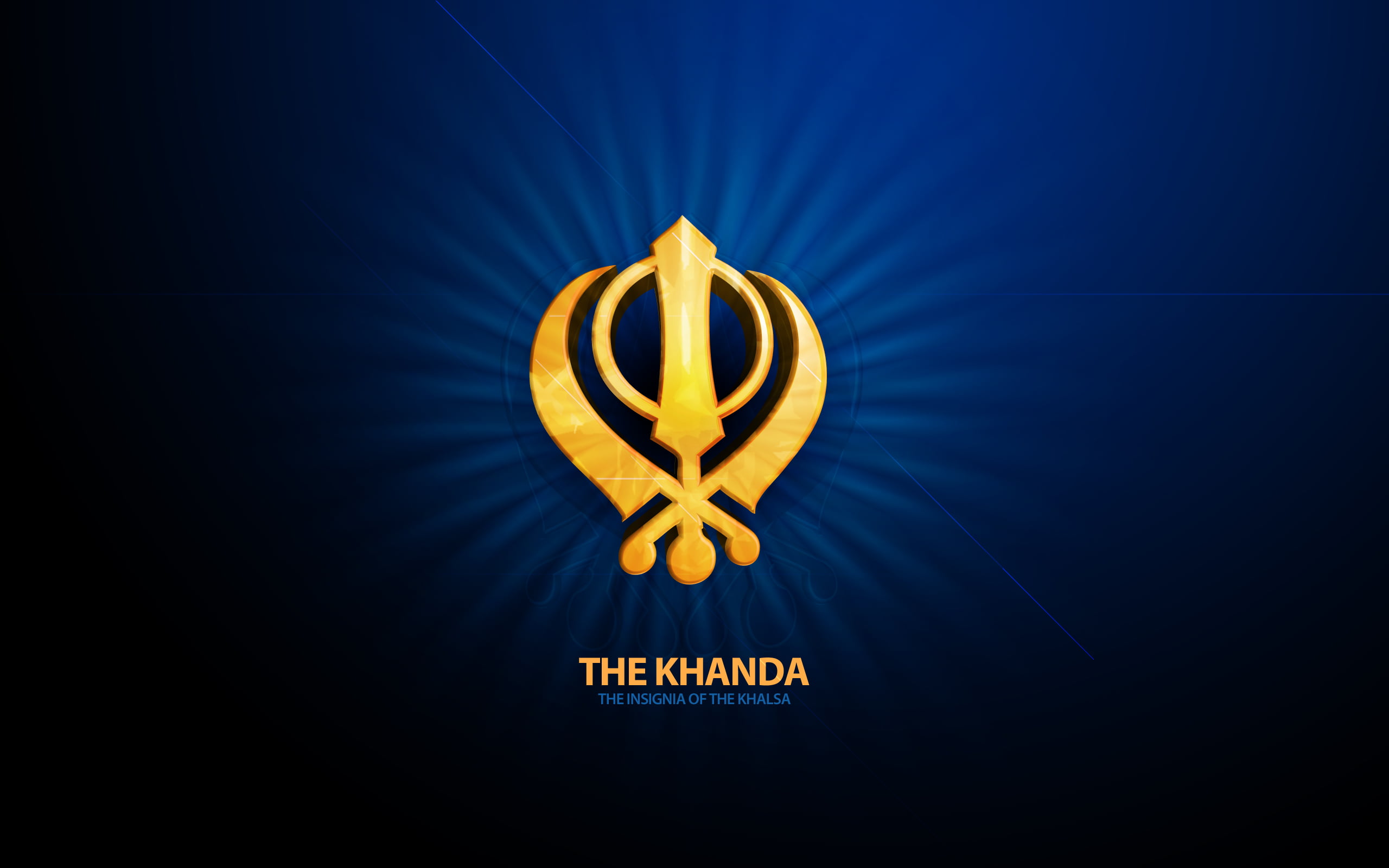 logo, 2K, Religious, shape, sign, communication, text, safety, single object, illuminated, single word, copy space, blue, studio shot, khanda, no people, HD Wallpaper