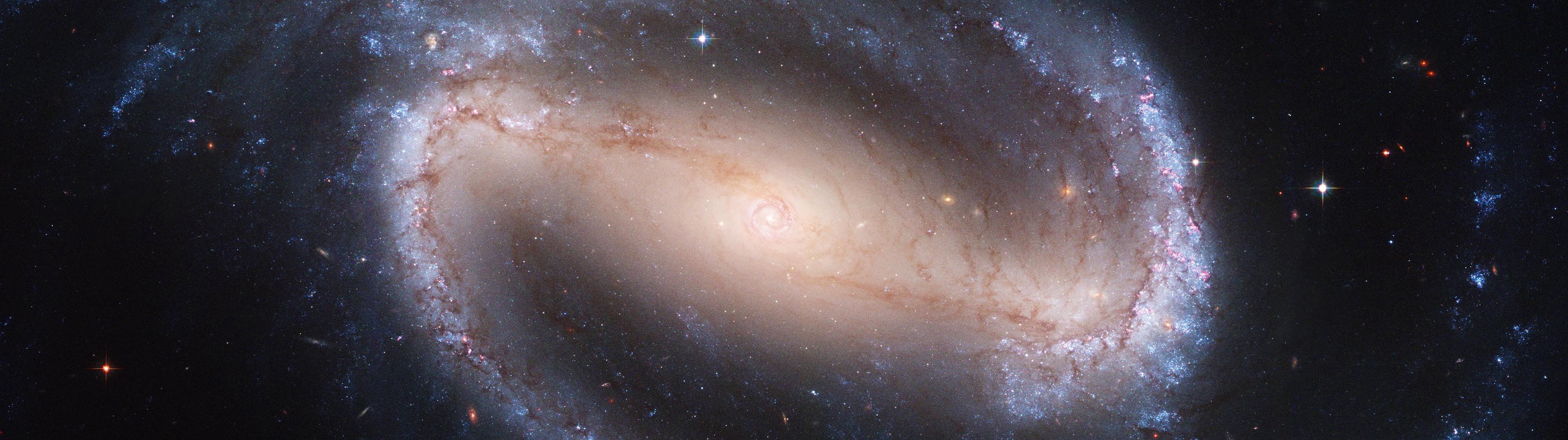 multiple display, colorful, stars, galaxy, 4K, universe, space, NGC 1300, HD Wallpaper
