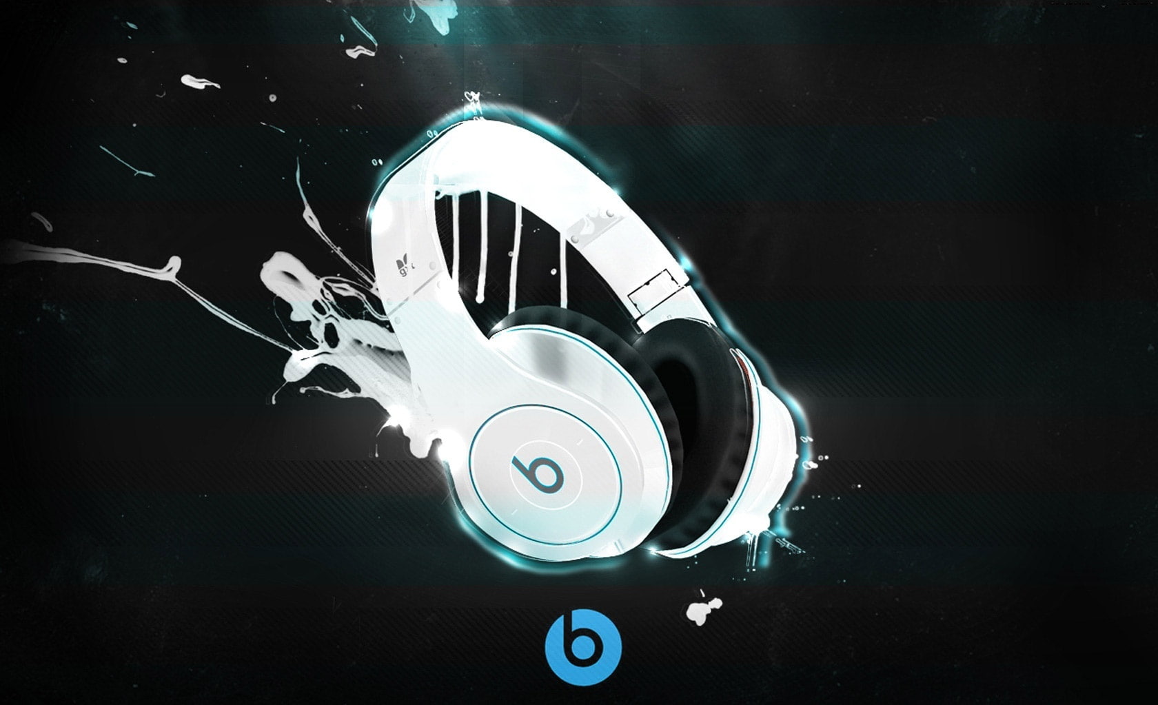 motion, single object, 720P, indoors, communication, reflection, arts culture and entertainment, Computers, white color, beats by dr dre, technology, black background, HD Wallpaper