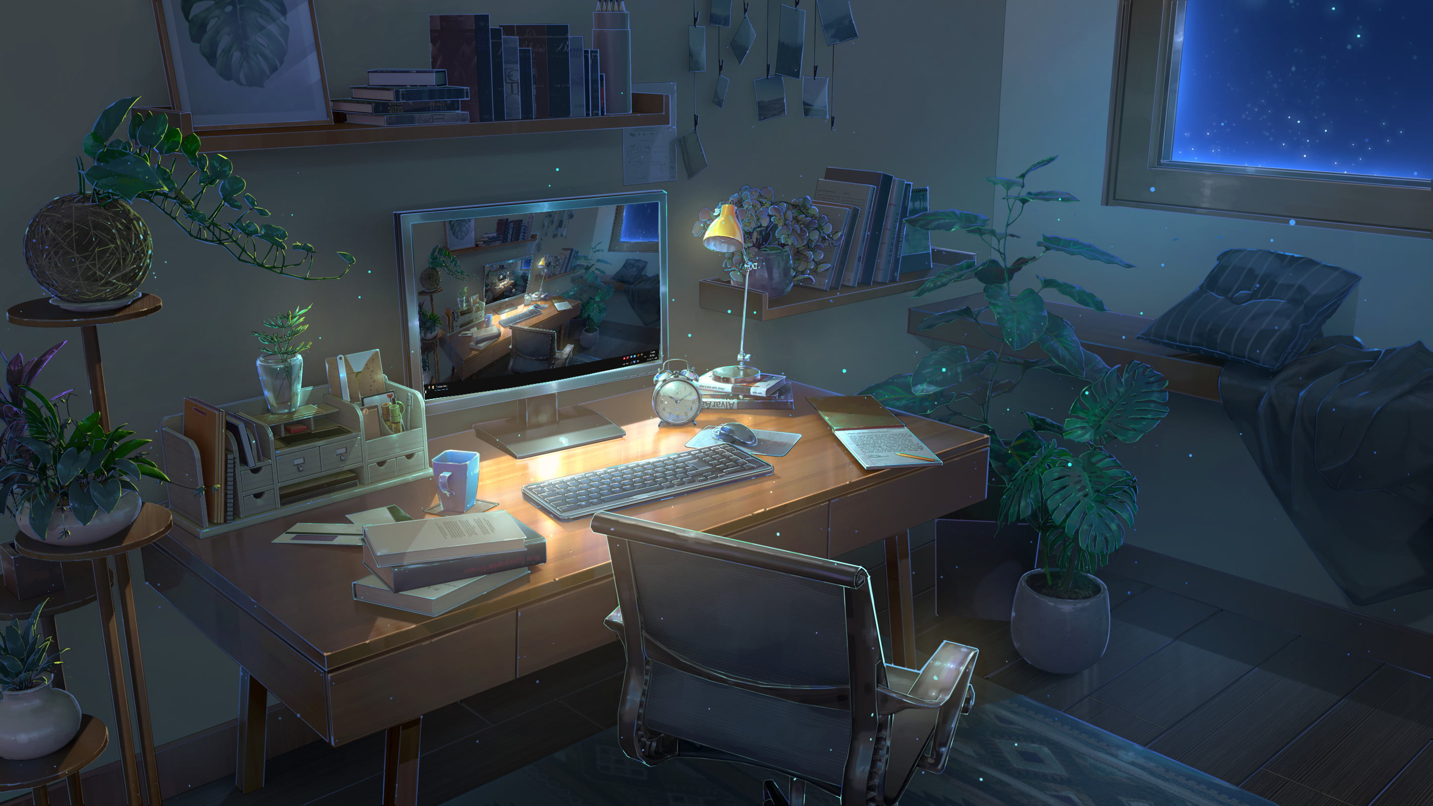 2K, working, workspace, desaturated, Desktopography, HD Wallpaper