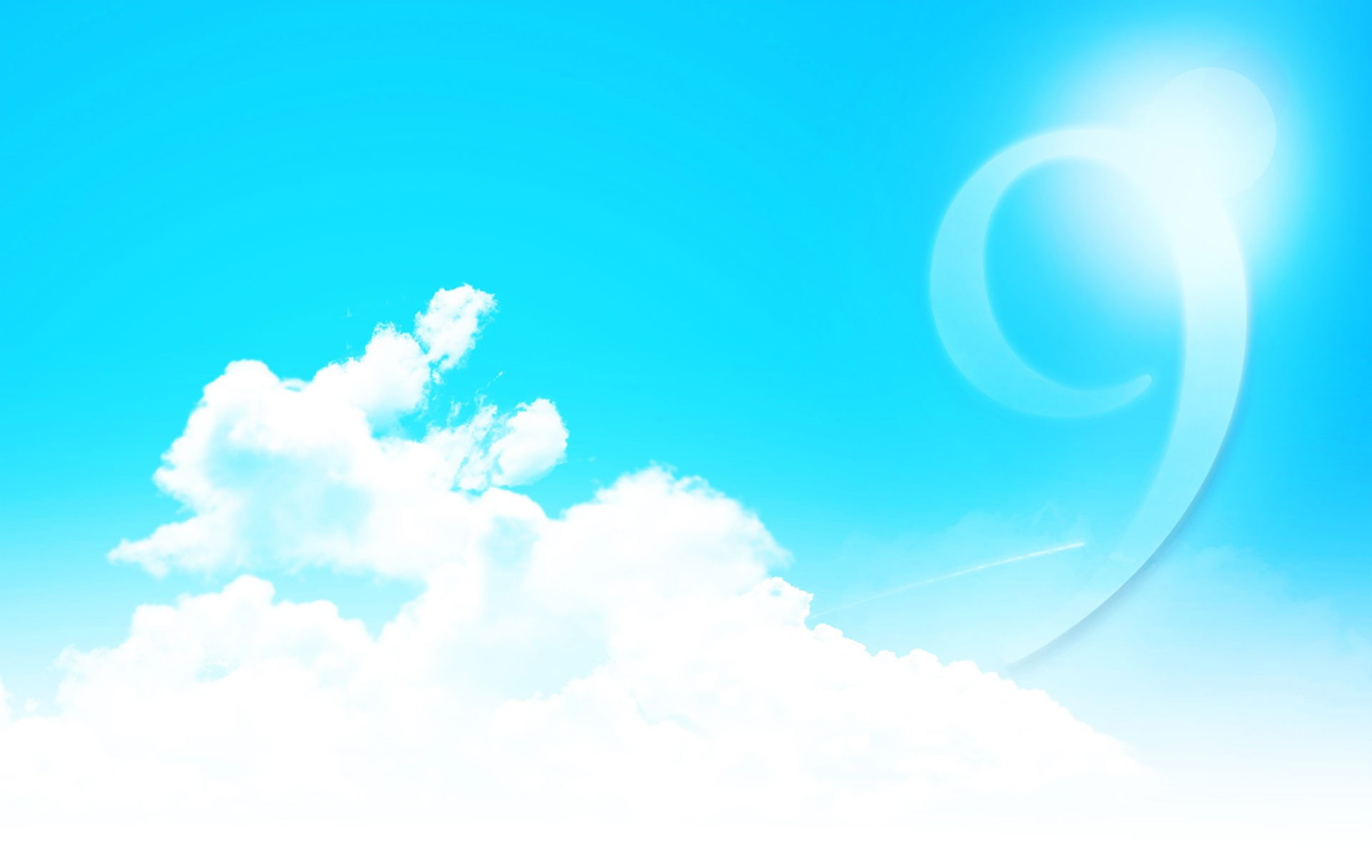 outdoors, no people, widescreen, tranquil scene, sunlight, beauty in nature, sunny, digital composite, hd, nature, clouds, cloud - sky, white, lens flare, HD Wallpaper