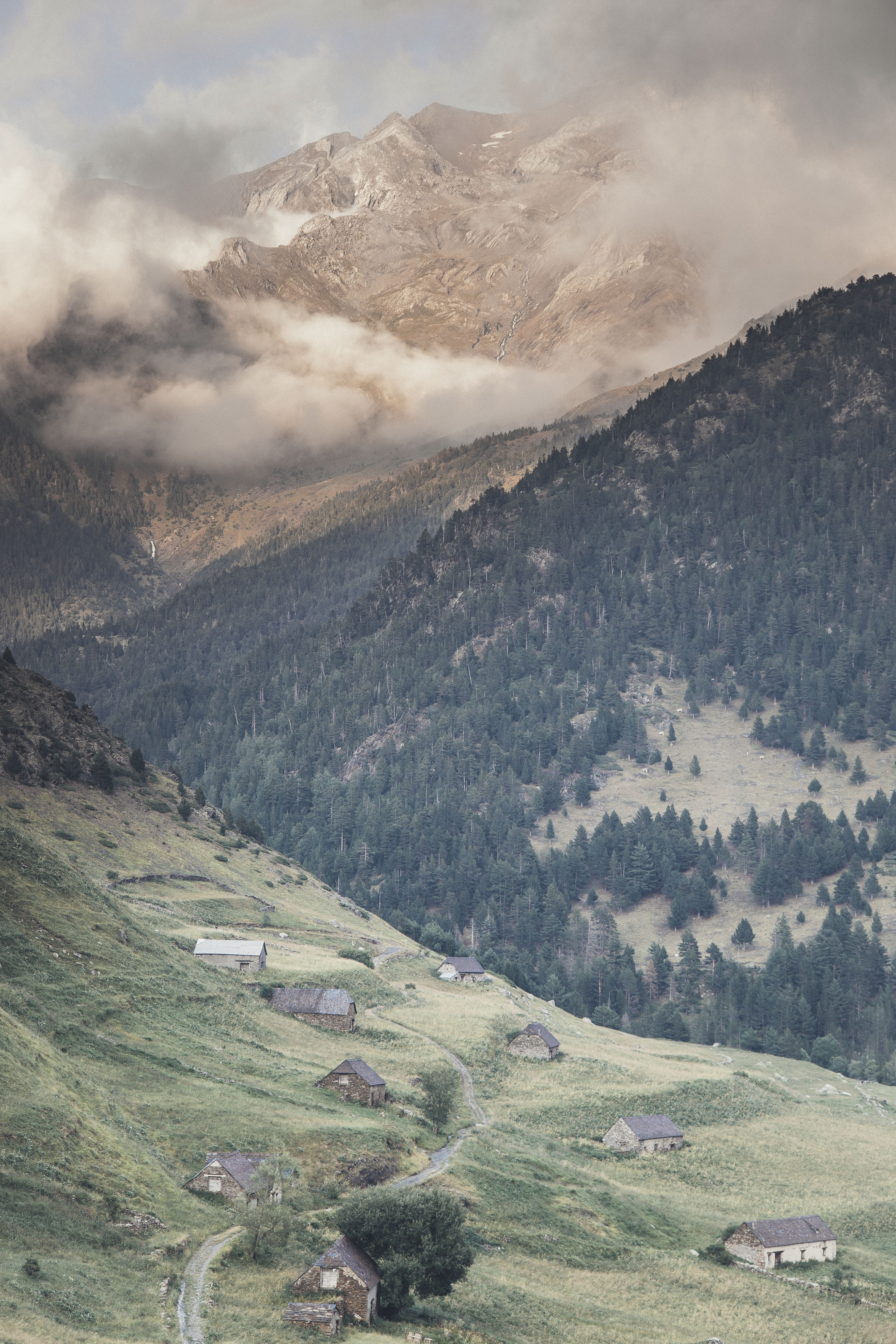 cloud, no people, plant, tranquil scene, landscape, tree, environment, 5K, tranquility, peak, non-urban scene, nature, remote, mountain range, daytime, Phone HD Wallpaper