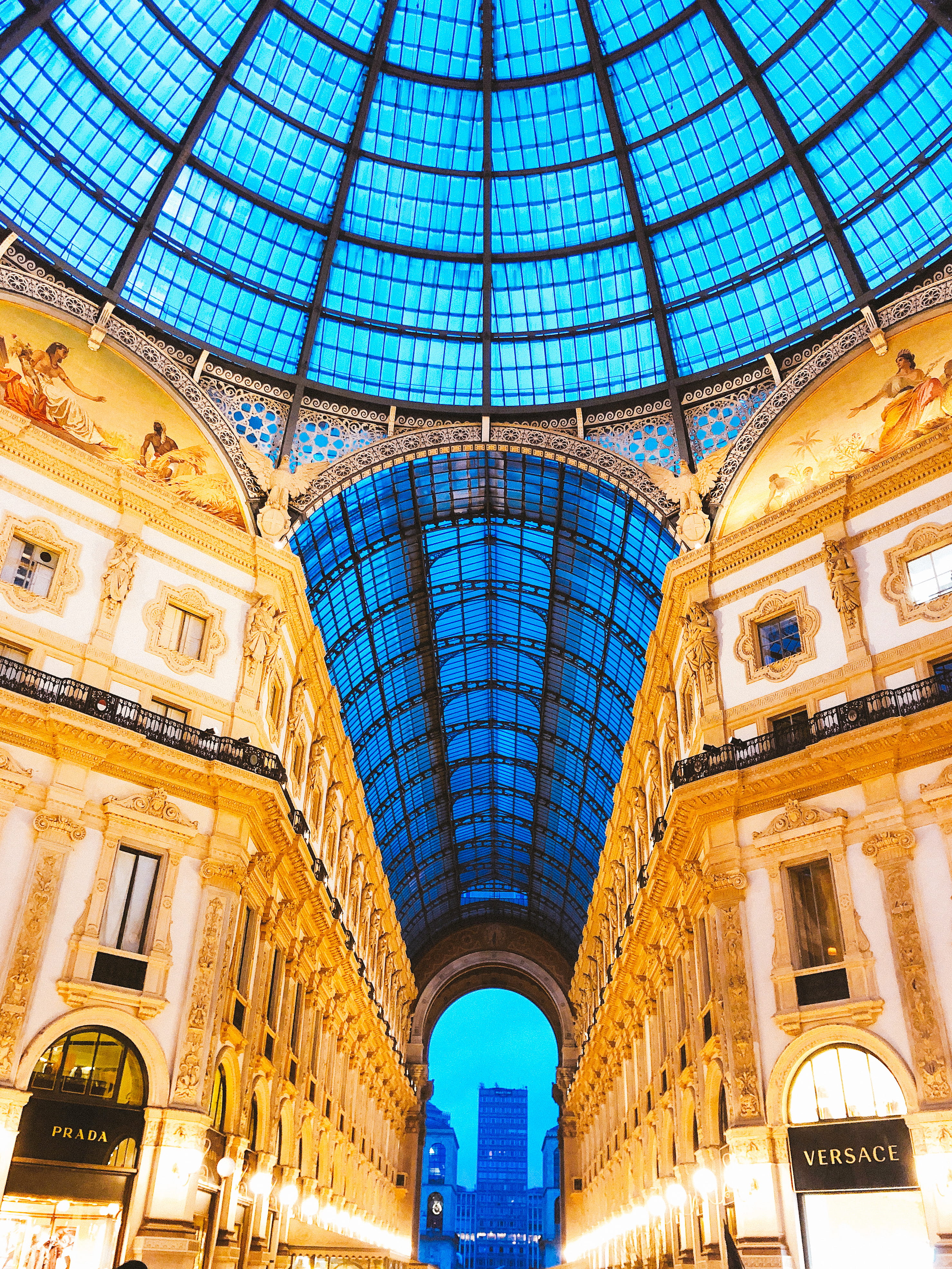 window, built structure, roman, illuminated, color, day, shotoniphone, building exterior, design, shopping mall, no people, glass, blue, luxury, milan, Phone HD Wallpaper