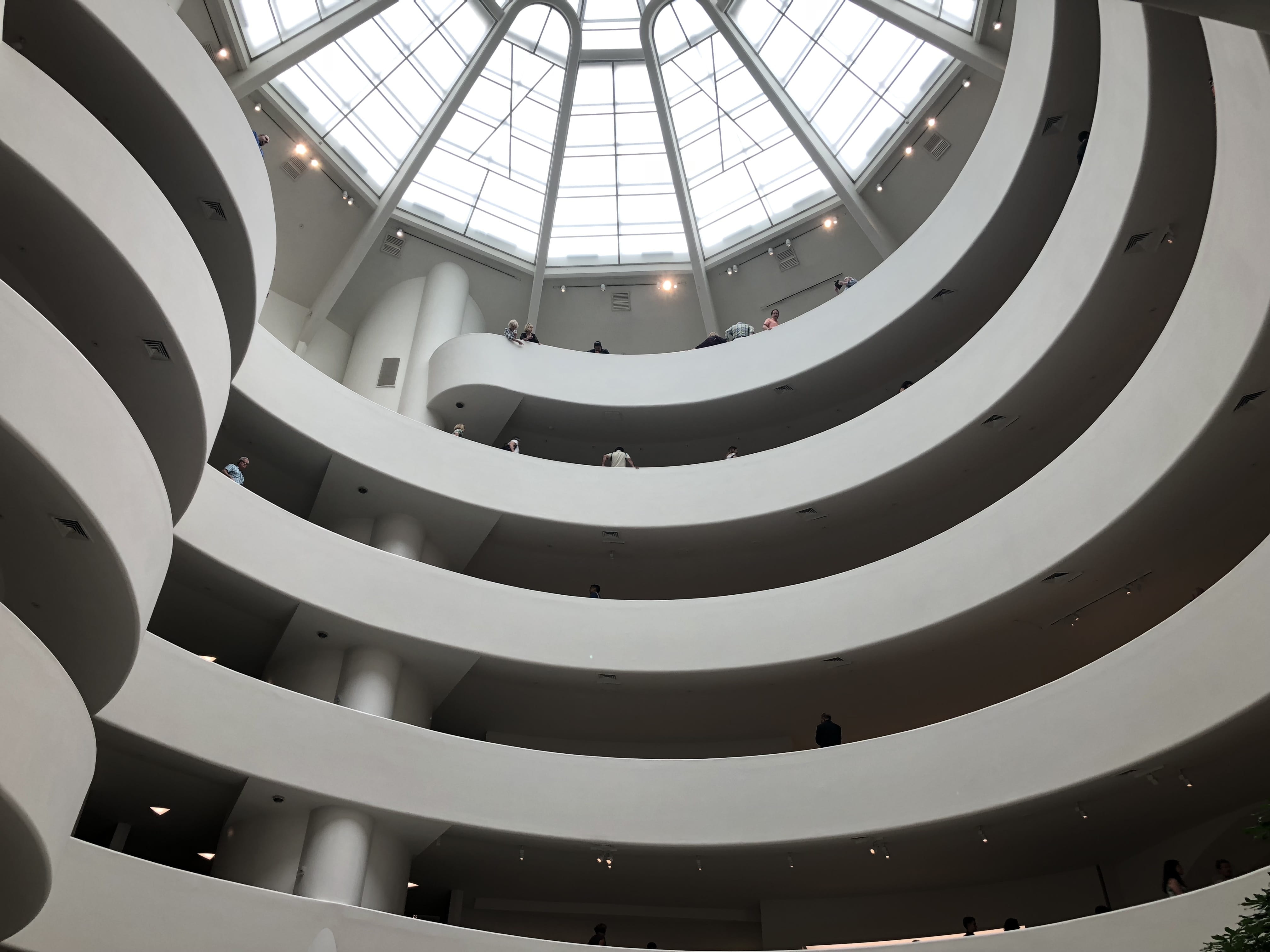 art, no people, building, ceiling, geometric shape, sunlight, the guggenheim, architecture and art, modern, the guggenheim museum, directly below, new york, HD Wallpaper