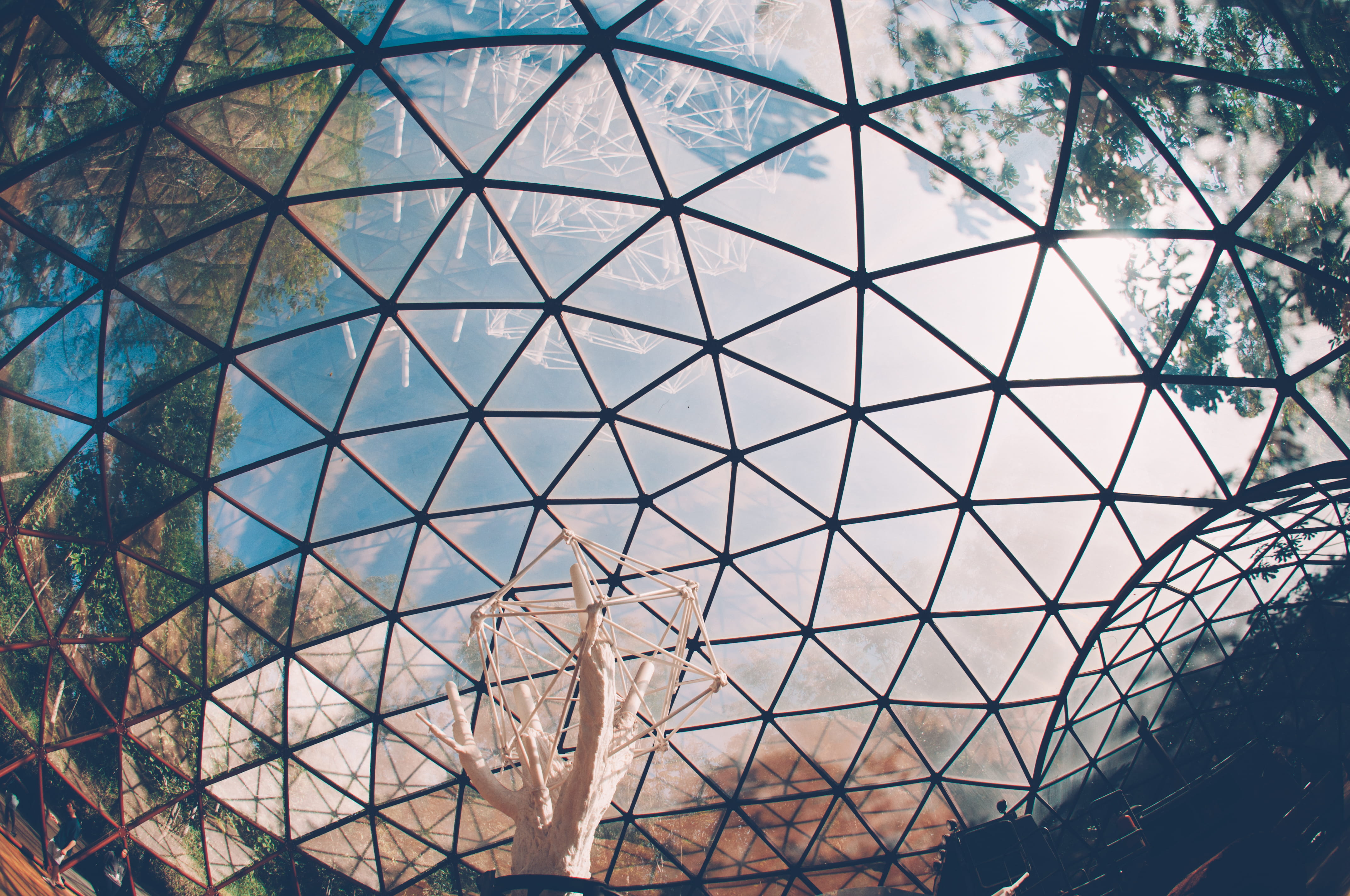 4K, skylight, indoors, blade, form, ceiling, built structure, glass, white, no people, building, artwork, pattern, design, arte, modern, geometric shape, HD Wallpaper