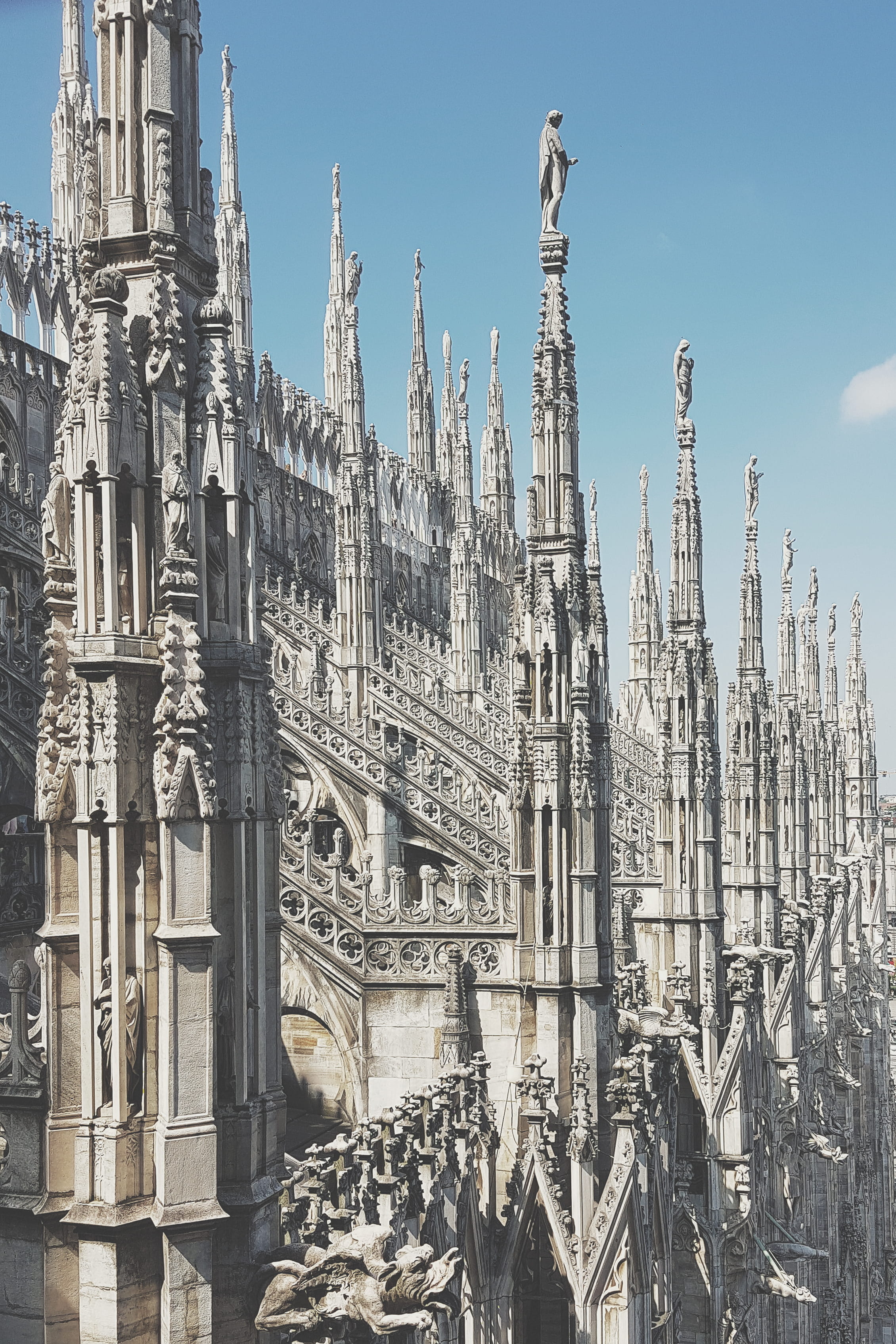 tourism, 2K, piazza del duomo, the past, ornate, building, place of worship, gothic style, building exterior, built structure, religion, milano, no people, Phone HD Wallpaper