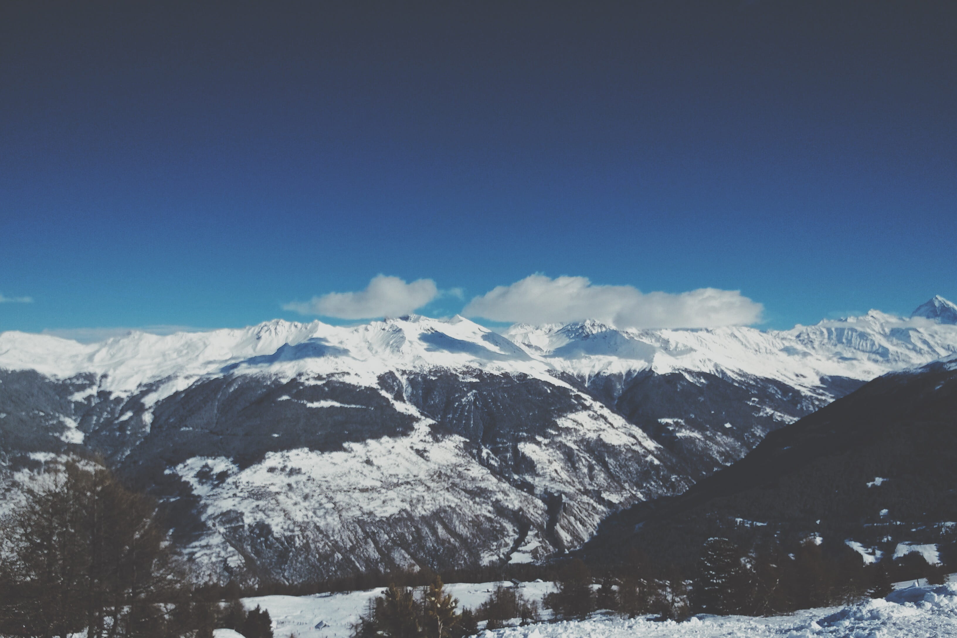 cloud, rocks, clear sky, mountain peak, les masses, alps, forest, hérémence, nokia, winter, no people, scenics - nature, environment, sky, tranquil scene, HD Wallpaper