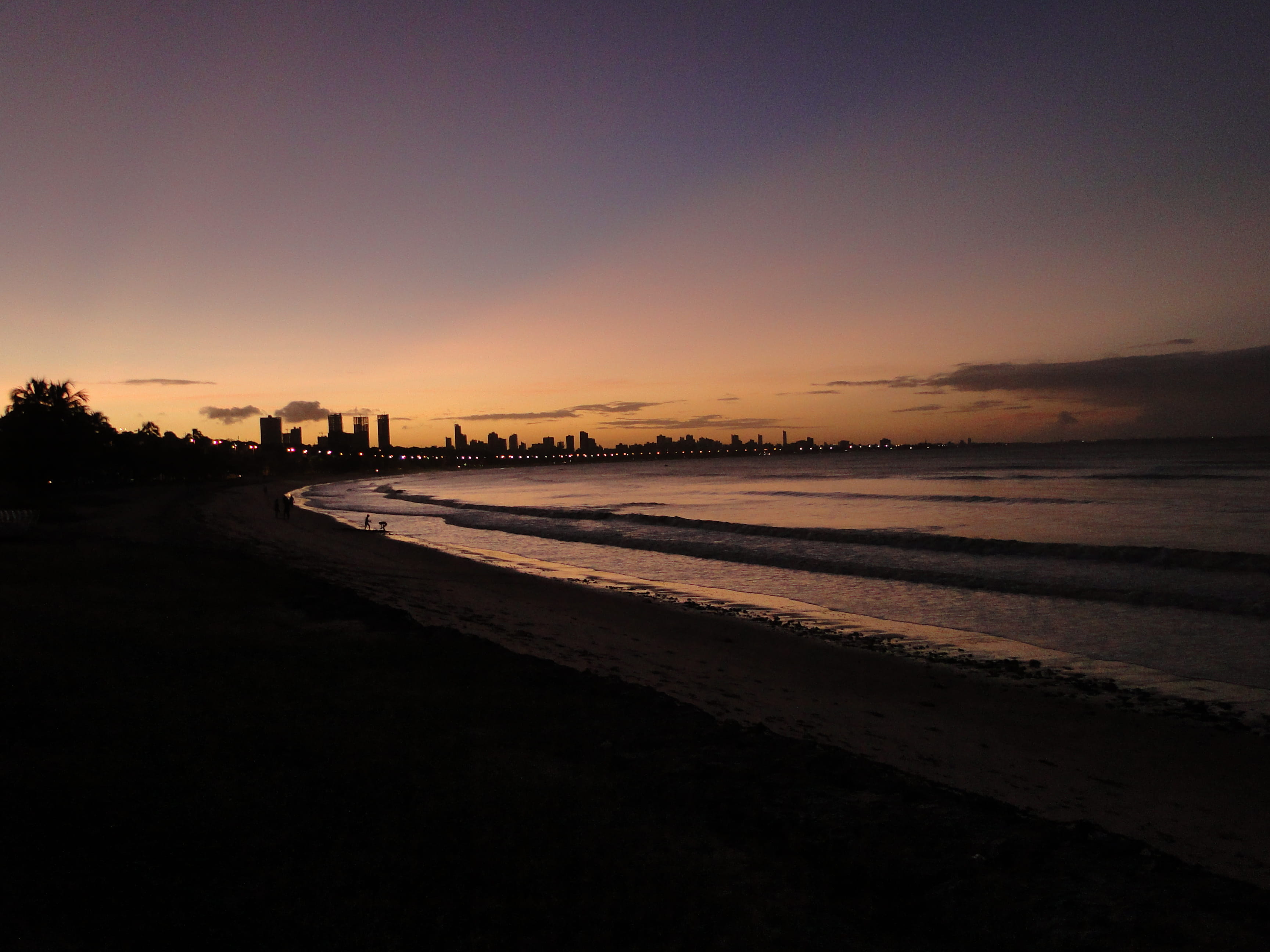 city, water, architecture, orange color, beach, beauty in nature, cabo branco, silhouette, copy space, sky, idyllic, cloud - sky, sea, land, tranquil scene, HD Wallpaper