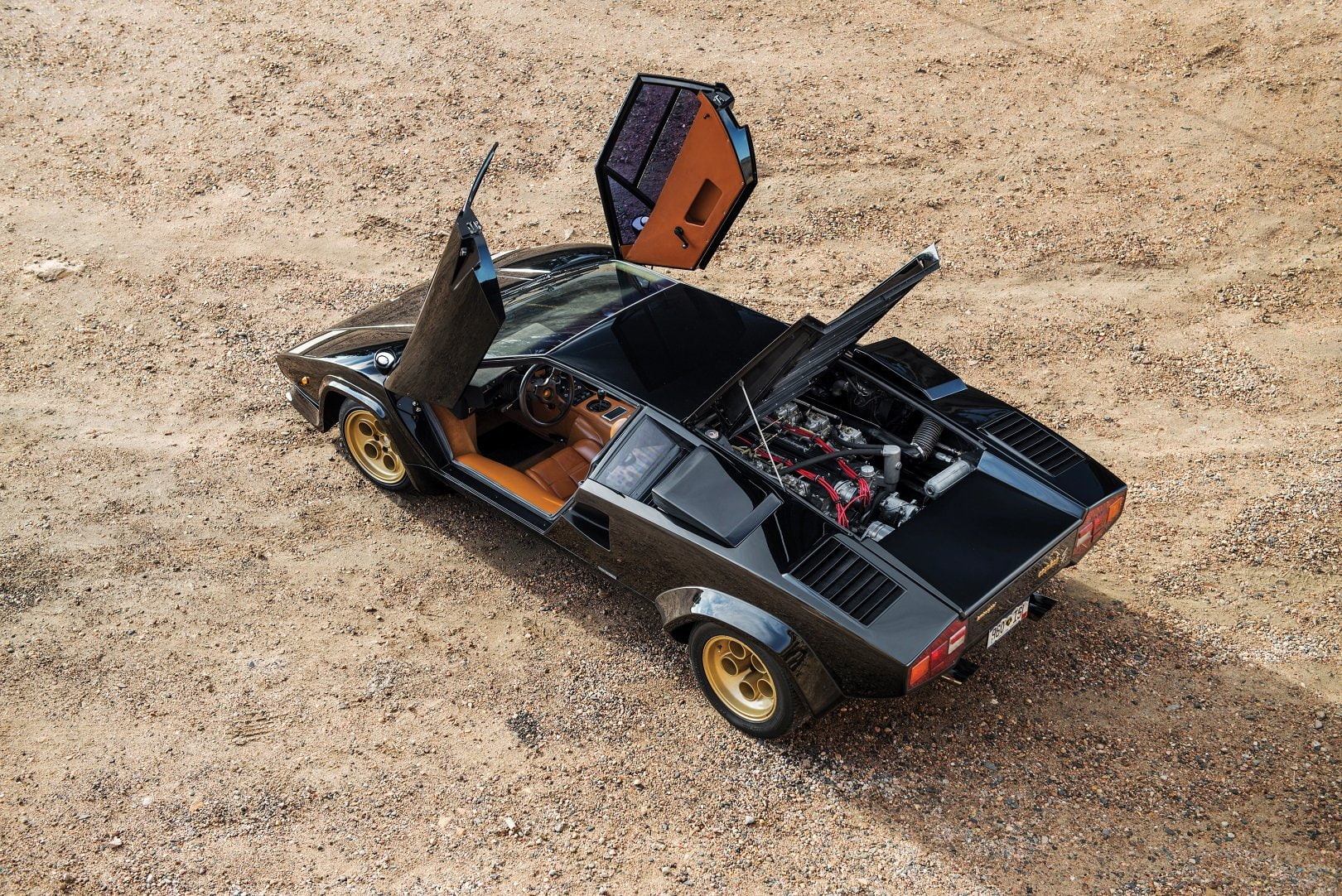 720P, cars, lamborghini, supercars, 1978, lp400s, countach, black, HD Wallpaper