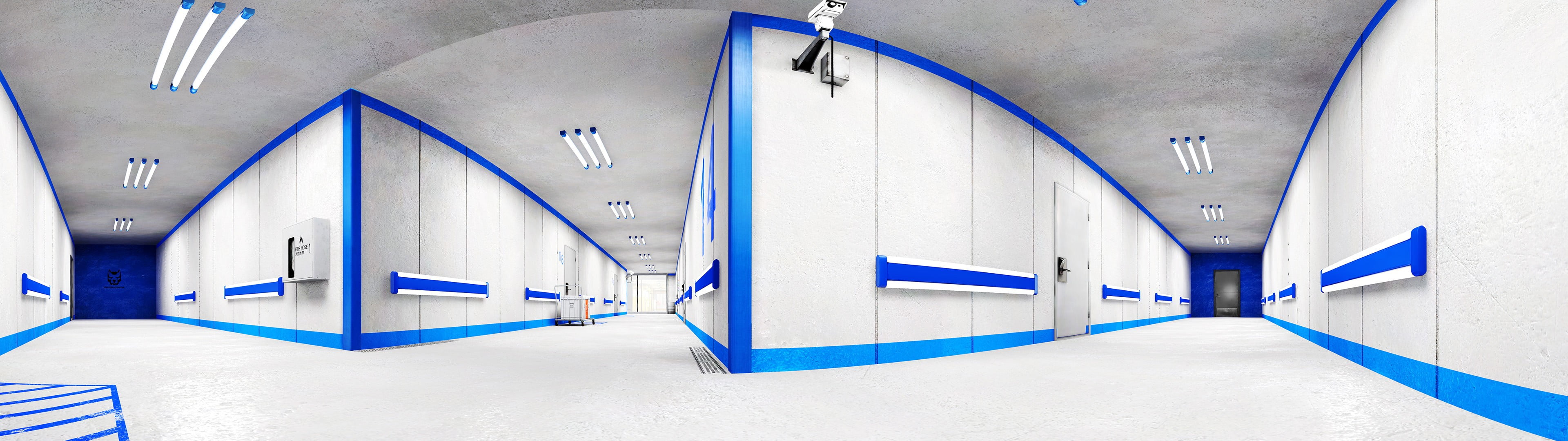 corridor, construction Industry, backgrounds, video games, white color, empty, healthcare and medicine, futuristic, ceiling, absence, technology, modern, HD Wallpaper