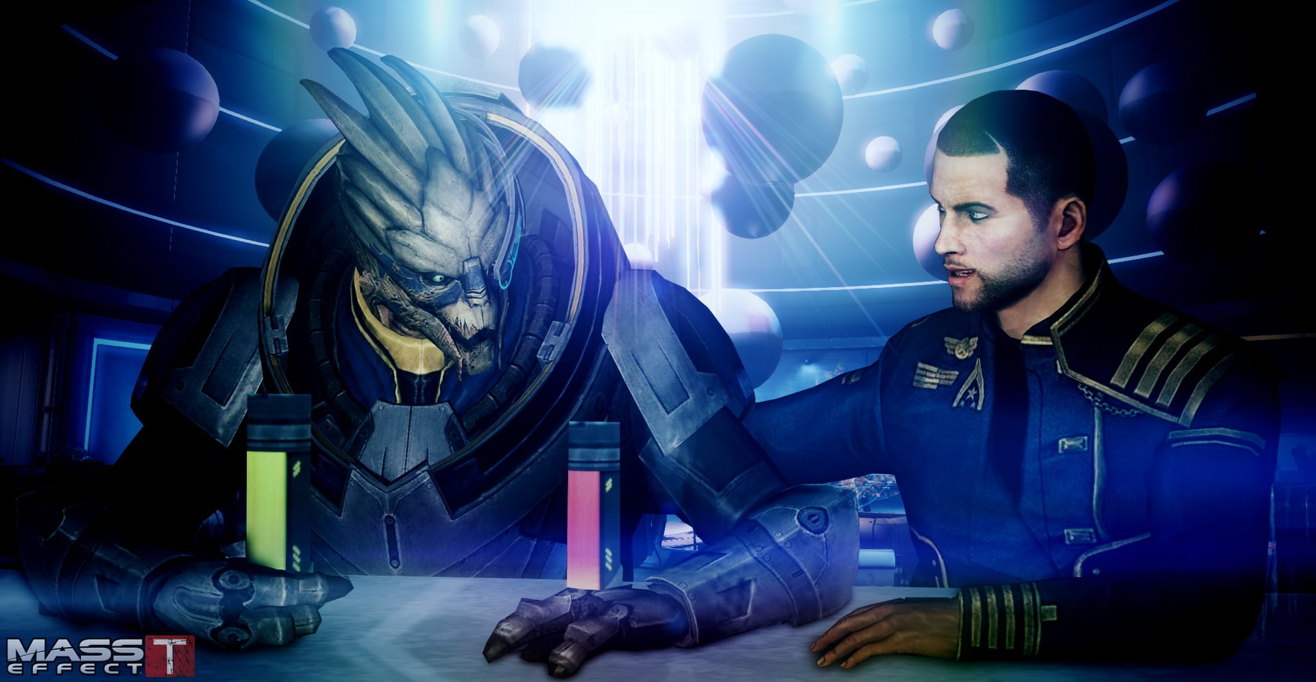 night, young men, video games, blue, transportation, young adult, indoors, occupation, front view, tool, working, looking, adult, black, technology, Mass Effect, HD Wallpaper