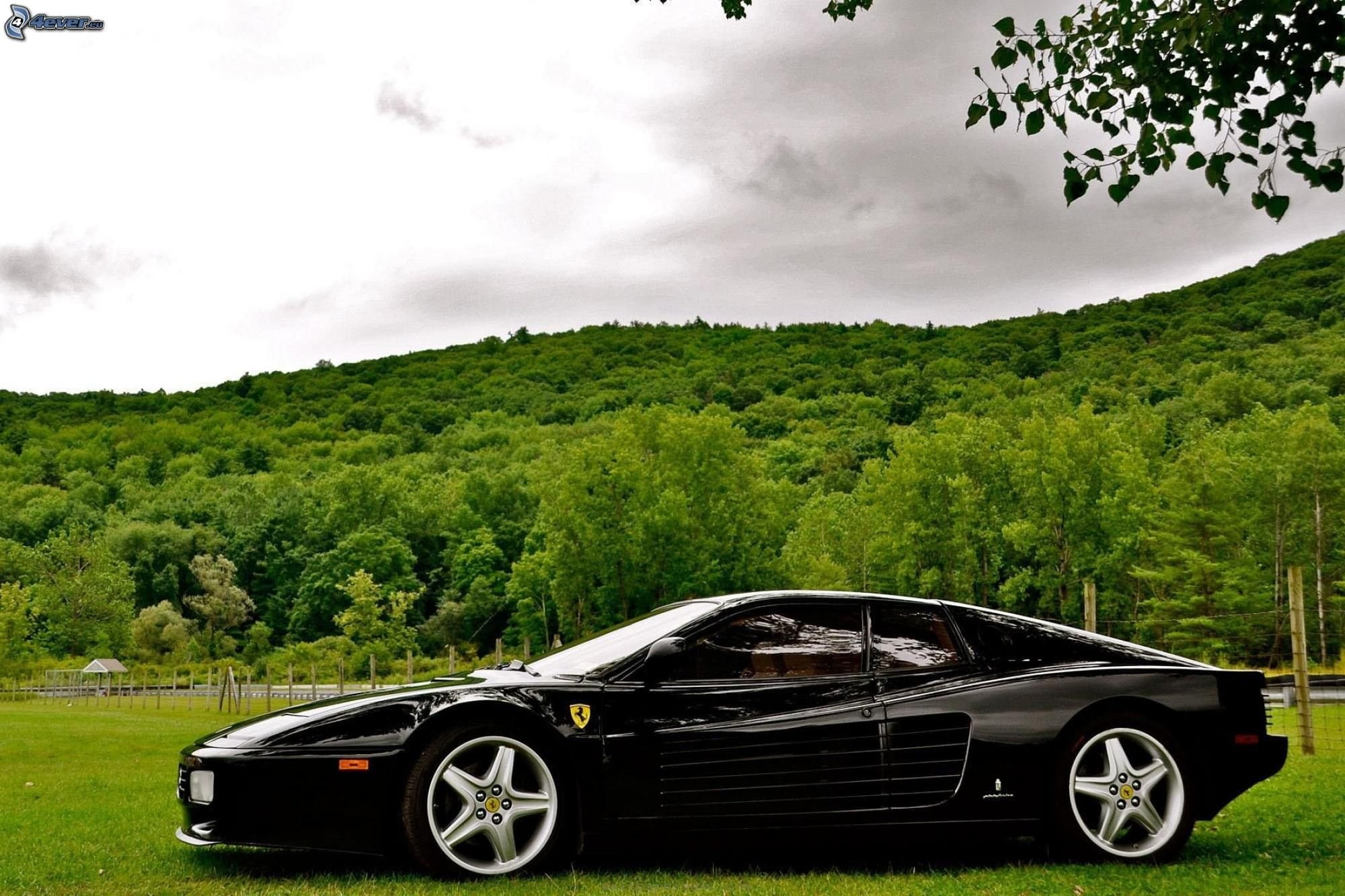 512, black, f512, 1080P, testarossa, supercars, italia, cars, ferrari, HD Wallpaper