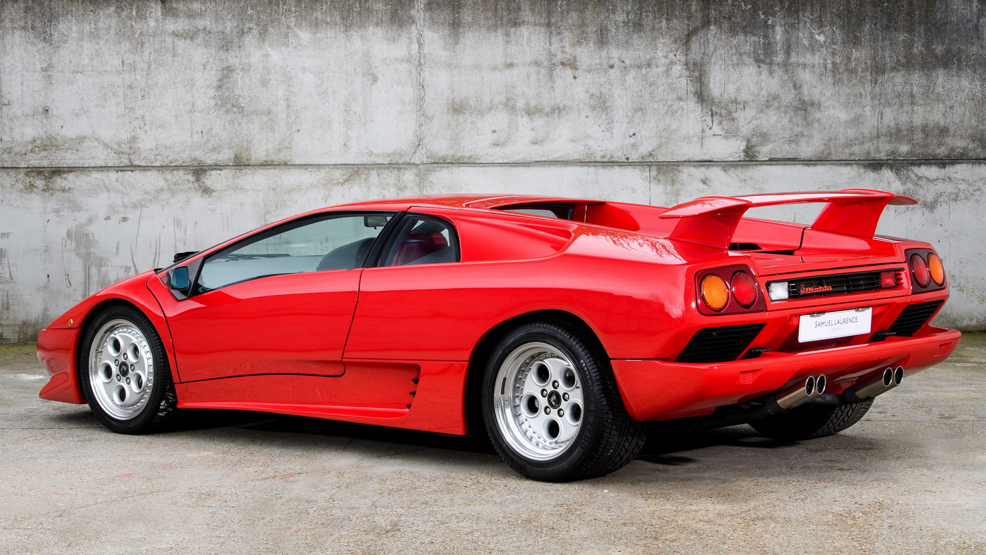 wheel, vintage, indoors, transportation, retro styled, sports car, city, 1080P, Lamborghini Diablo, red, red cars, mode of transportation, motor vehicle, HD Wallpaper