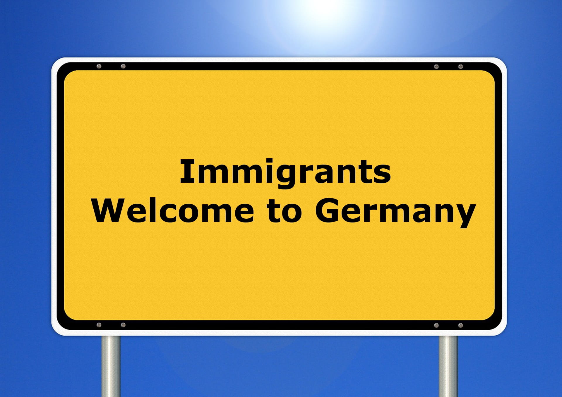 information medium, externally, western script, germany, close-up, direction, immigrants, guidance, internet, signage, text, Traffic Sign, integration, HD Wallpaper