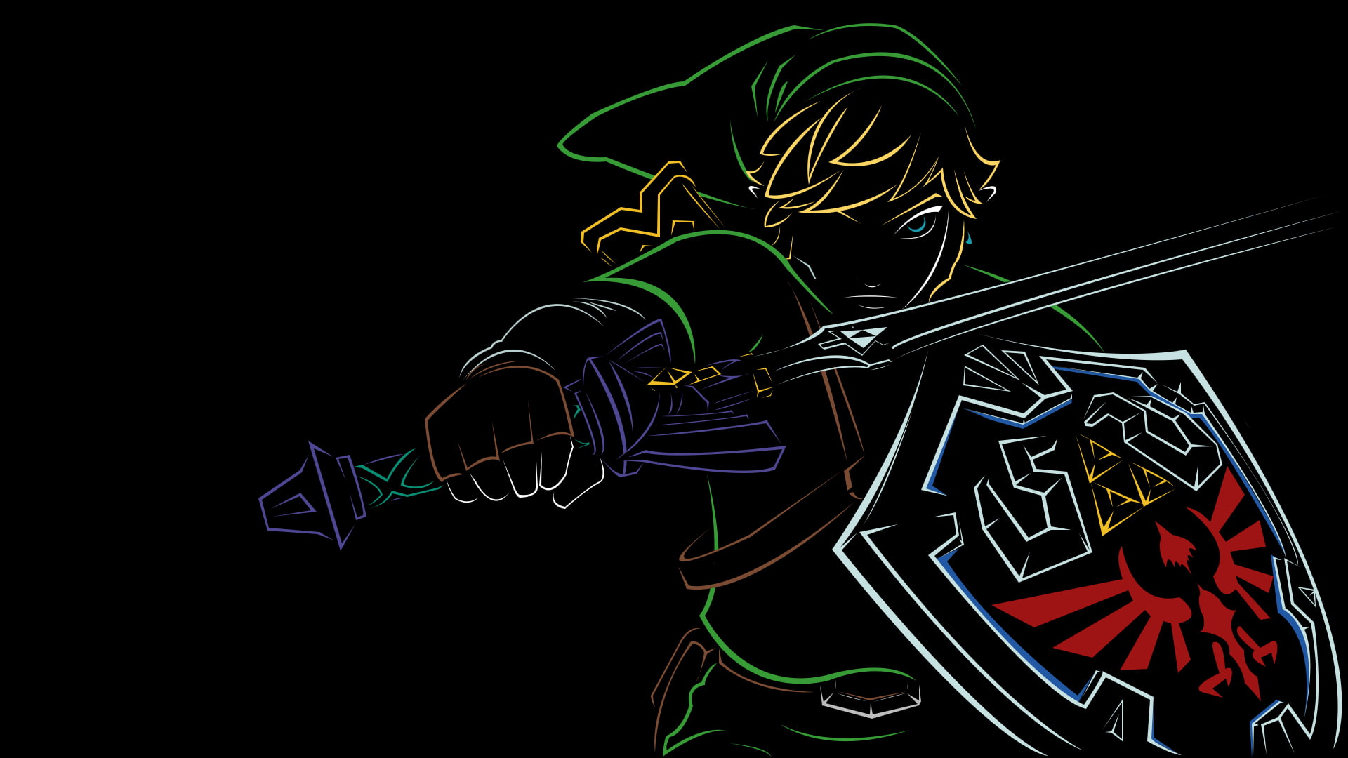 digital, digital art, illustration, awesome, 1080P, art, zelda, link, HD Wallpaper