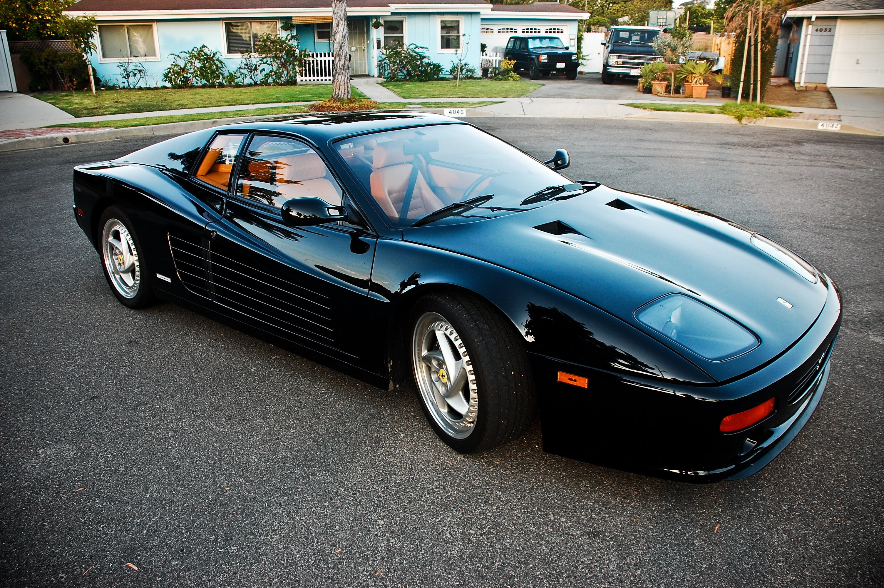 italia, 2K, testarossa, f512, ferrari, 512, supercars, black, cars, HD Wallpaper