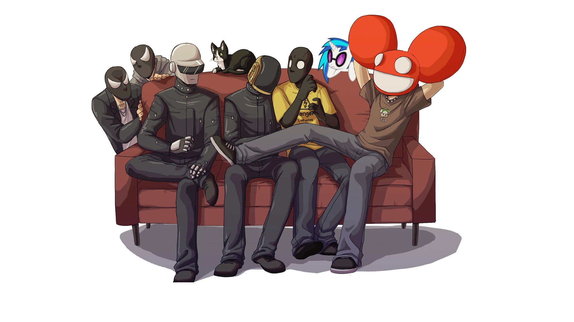 men, computer Graphic, Guy-Manuel de Homem-Christo, adult, black color, 1080P, human body part, clip Art, Joel Thomas Zimmerman, males, cut out, Daft Punk, HD Wallpaper