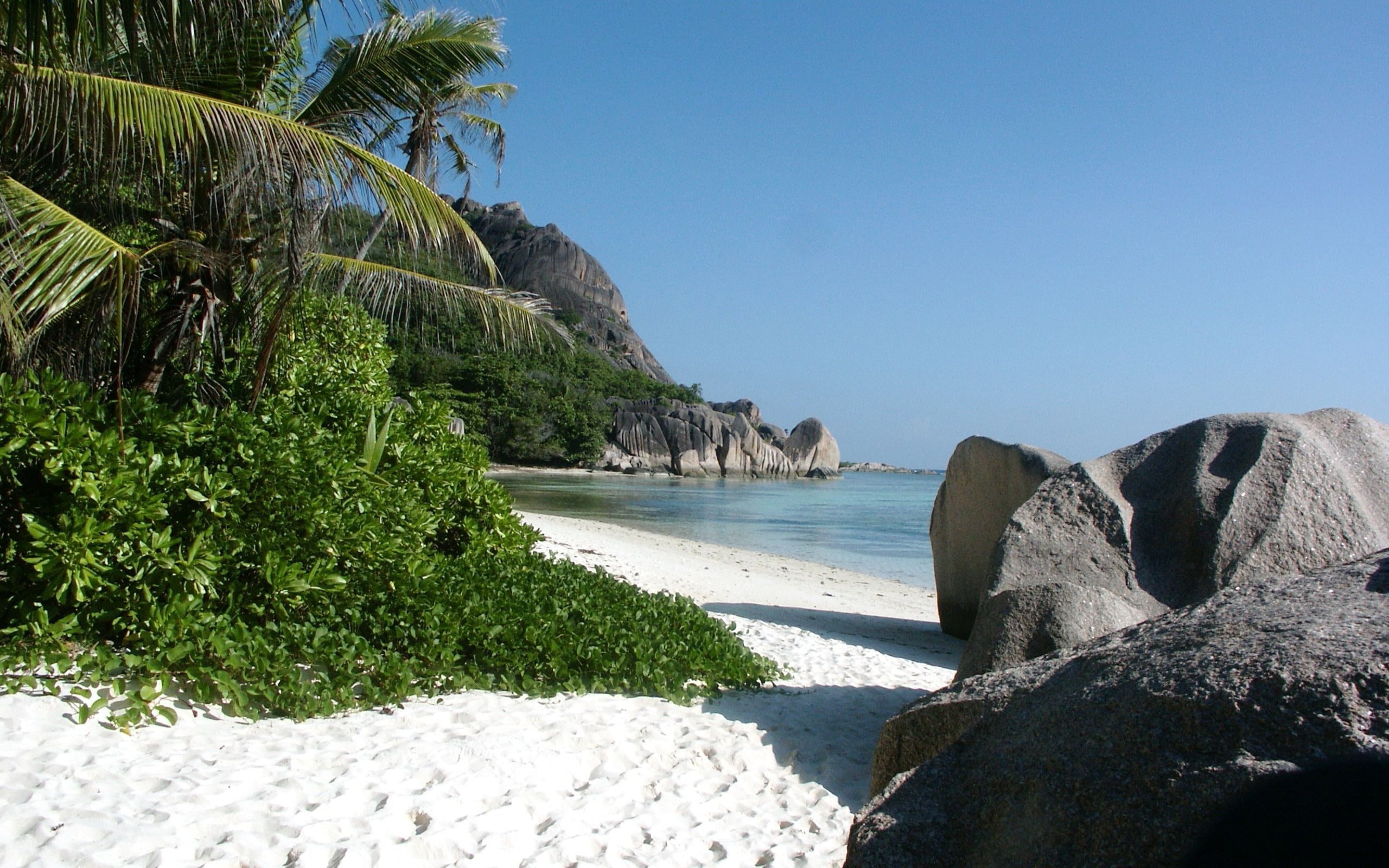 island, la, Beach, Nature, 2K, digue, seychelles, HD Wallpaper