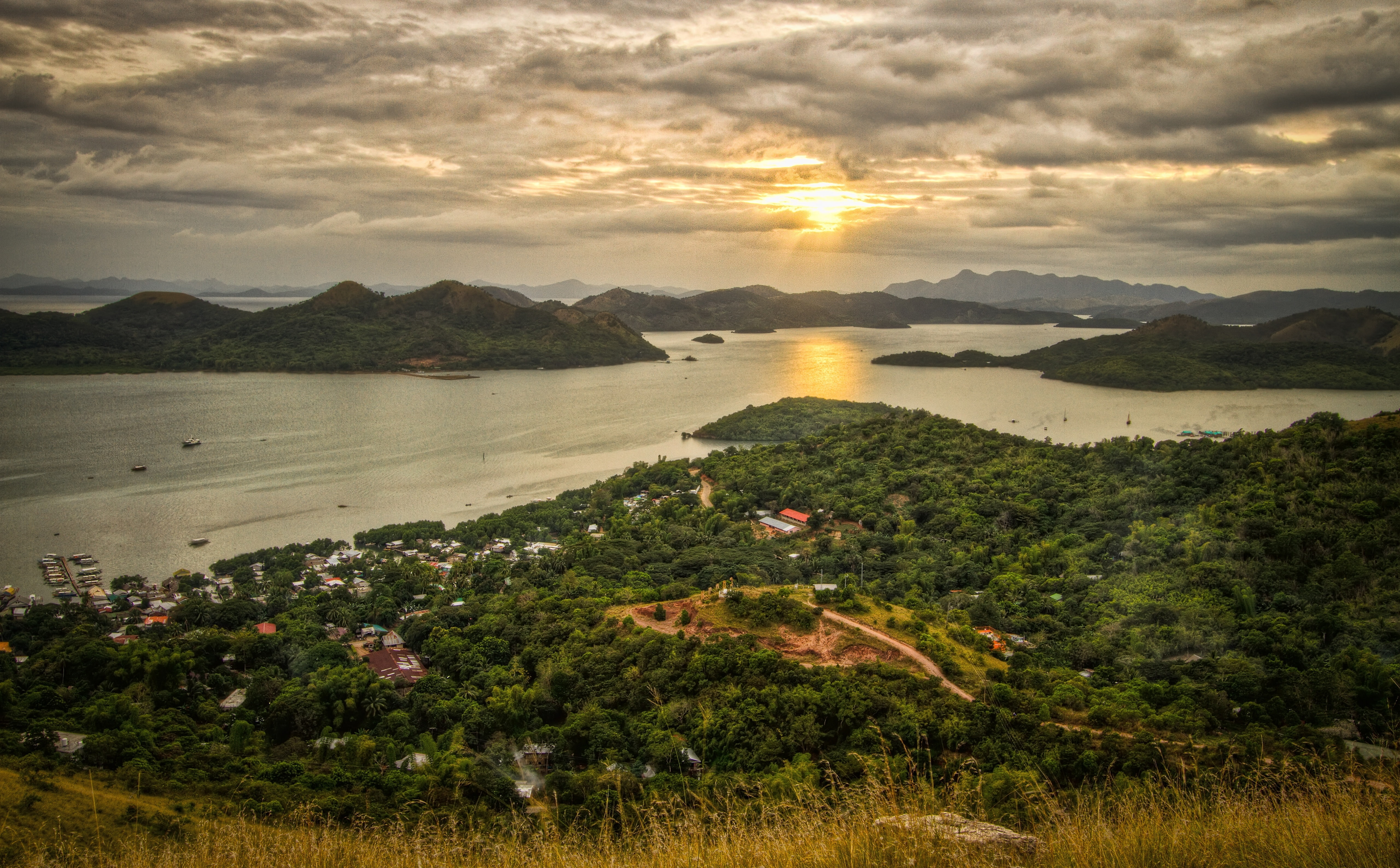 5K, cloud - sky, Cloudy, palawan, sky, Sunset, Great, tree, Philippines, nature, moment, plant, Water, bay, beauty in nature, coron, land, scenics - nature, HD Wallpaper