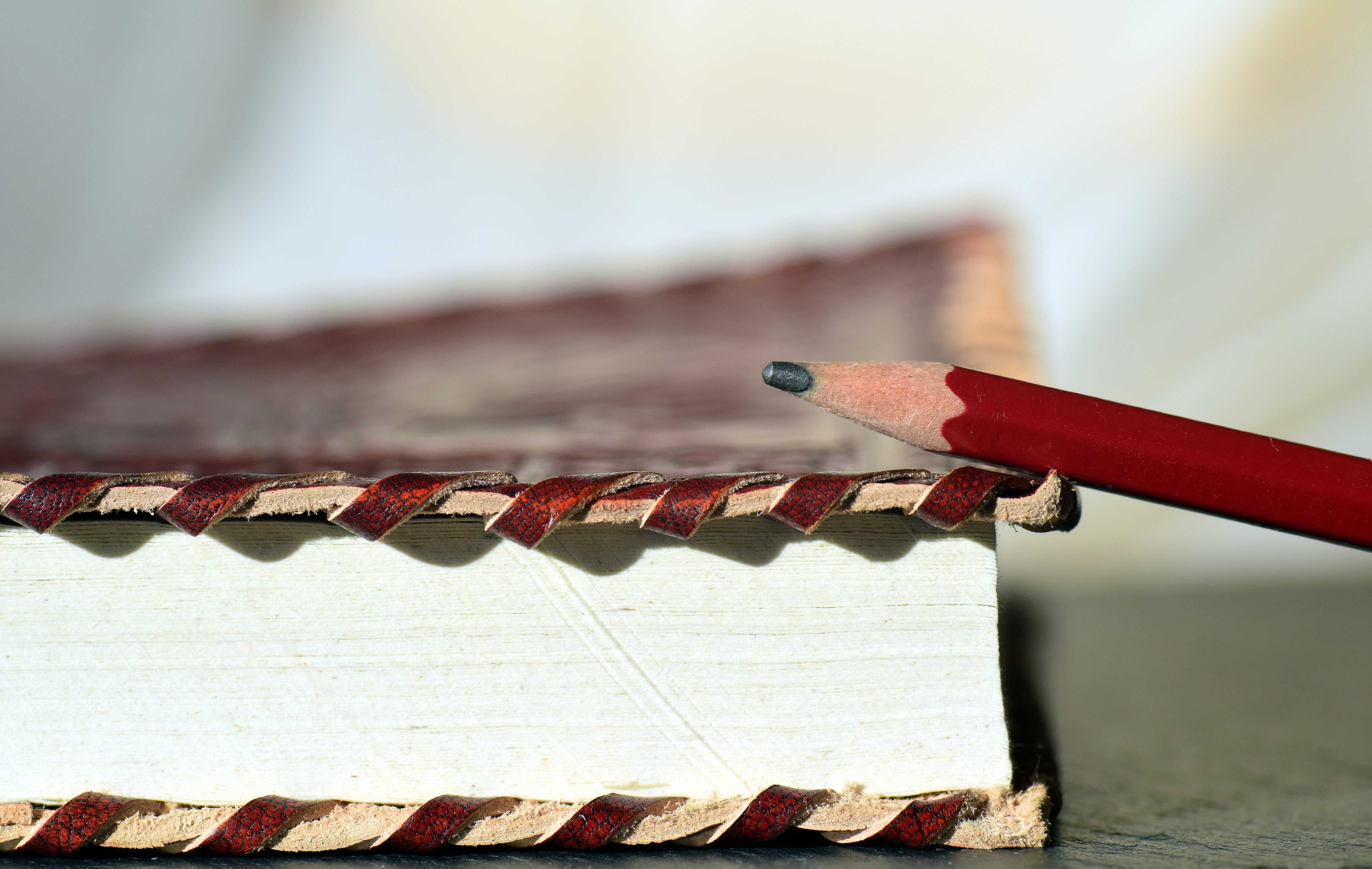 education, Pencil, focus on foreground, Pen, empty, Notebook, sharp, red, new notebook, day, art and craft, arts crafts, warning sign, still life, wood - Material, HD Wallpaper