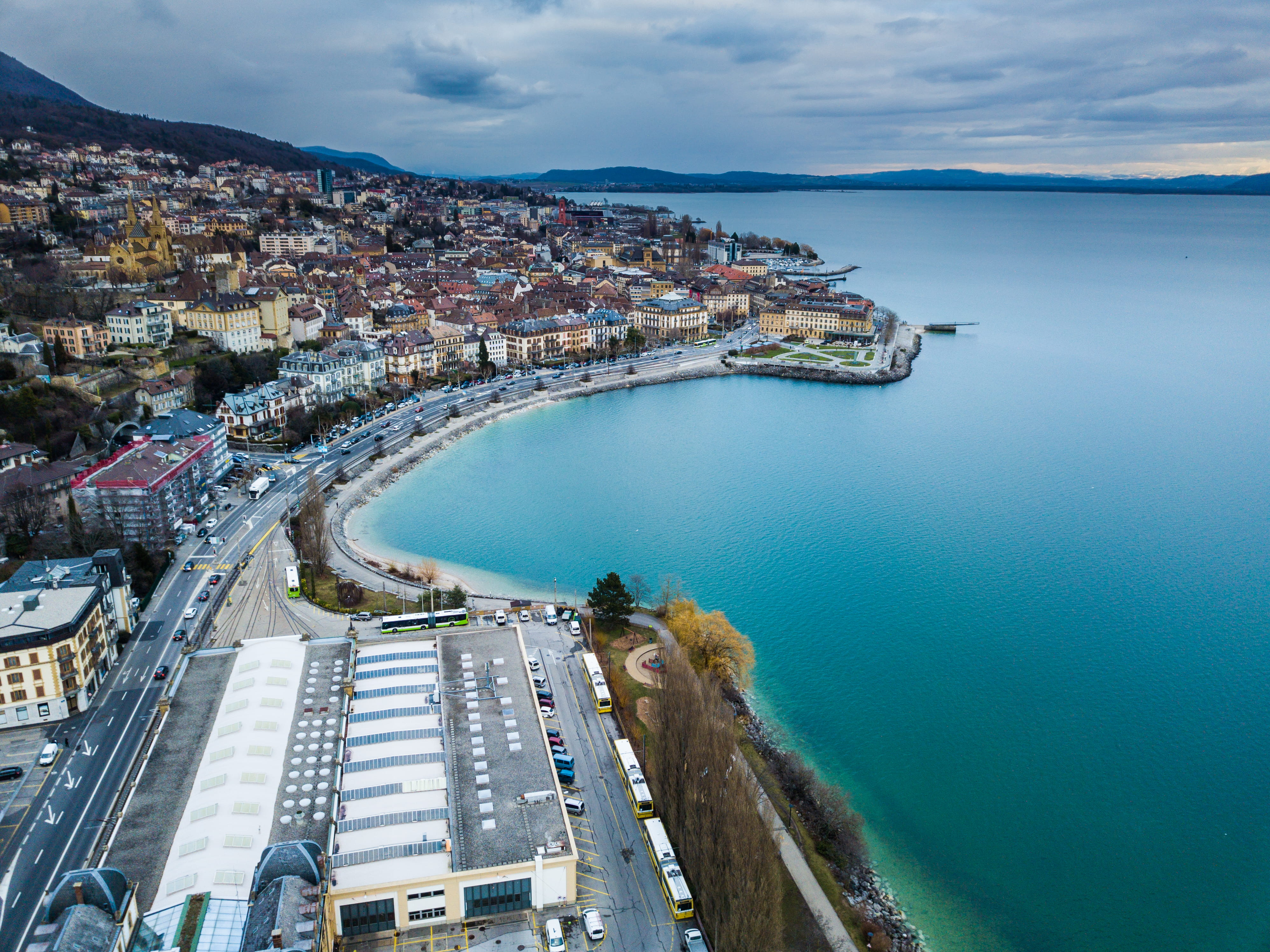 dji, travel, romandie, no people, mode of transportation, drone, water, nature, built structure, travel destinations, lake, sky, cloud - sky, outdoors, HD Wallpaper