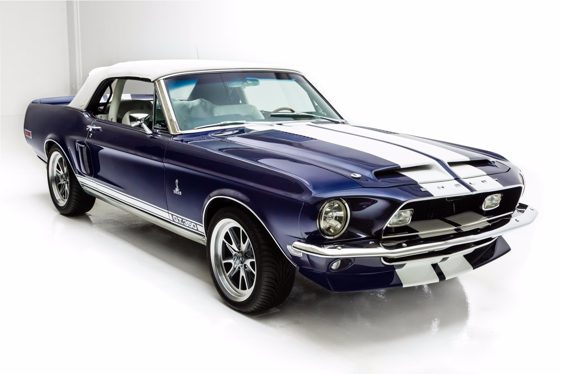 shelby, 1968, ford, blue, cars, gt350, mustang, 1080P, convertible, HD Wallpaper