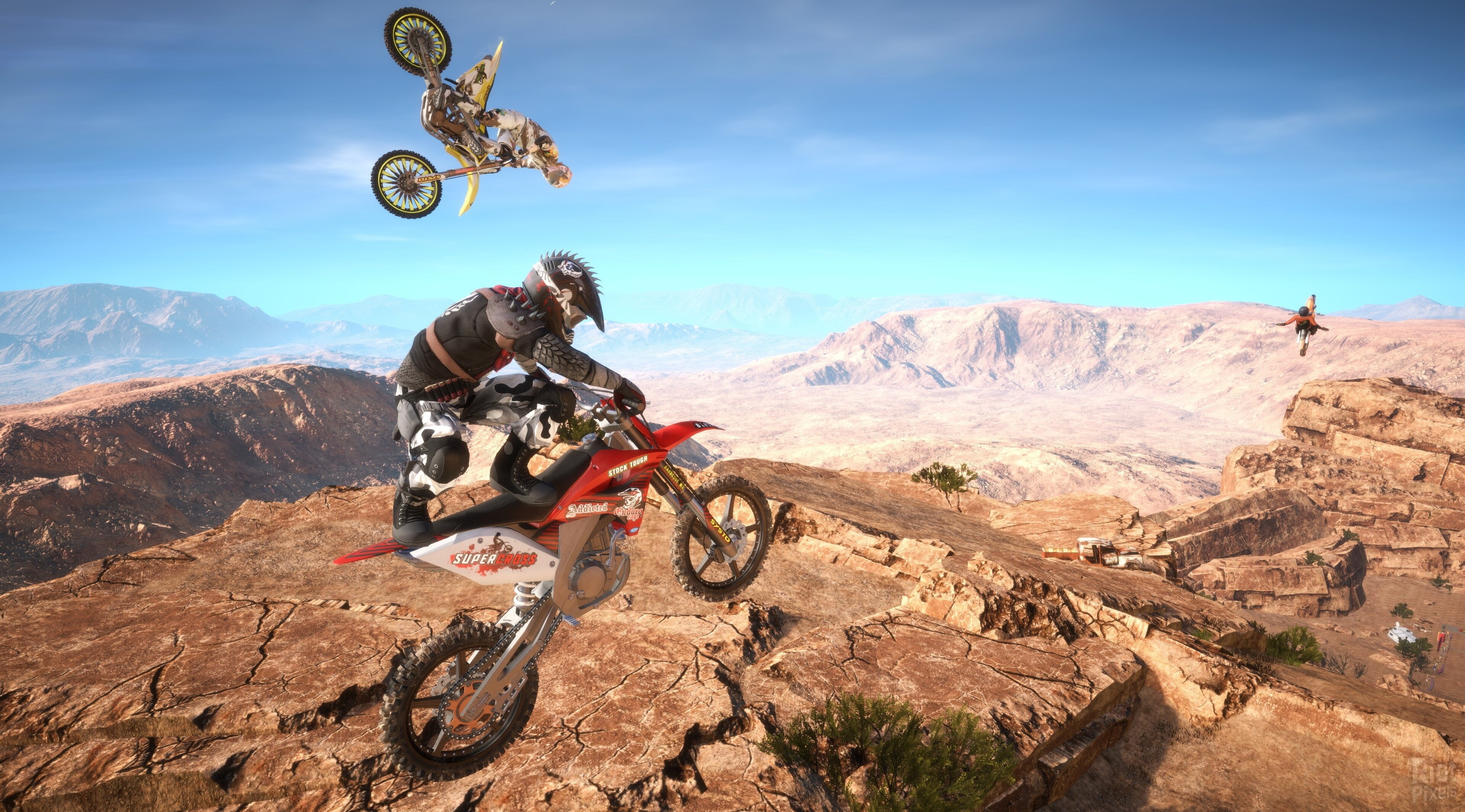 rock, riding, rock - object, sports helmet, bicycle, sky, motion, mountain, mx nitro 4k  hd backgrounds images, leisure activity, mode of transportation, HD Wallpaper